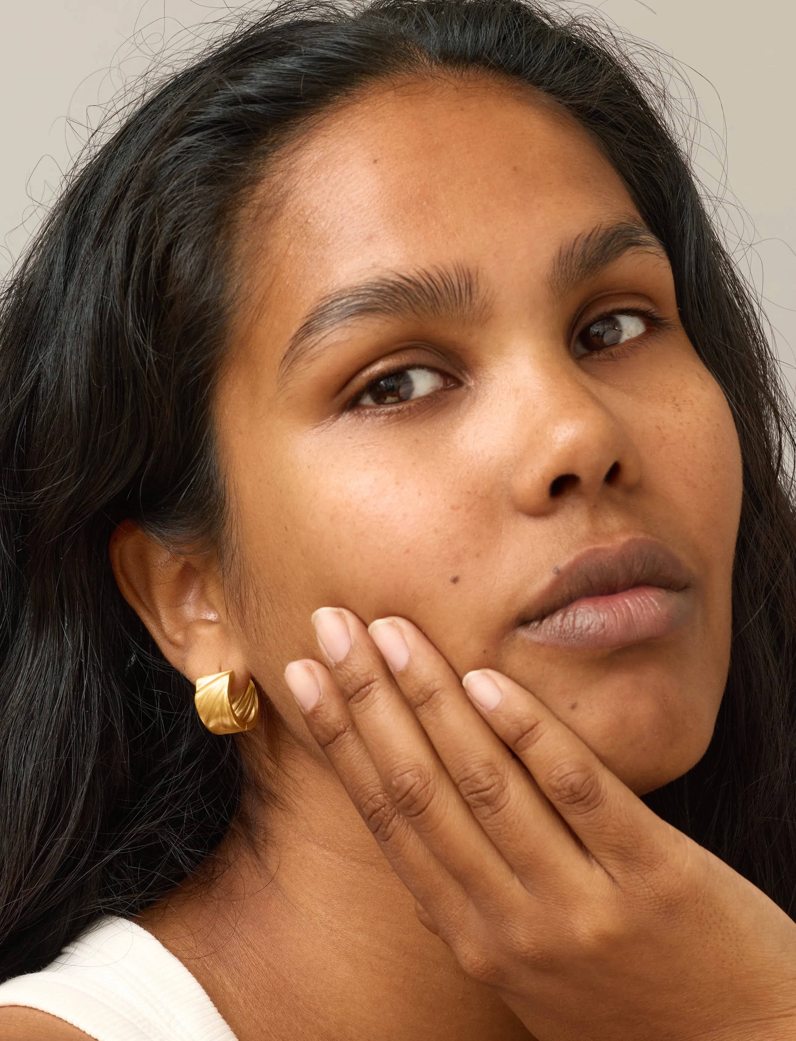 Enamel Copenhagen Hoops, Wave Wide, Medium - Enamel Copenhagen - GOLD PLATED / gold