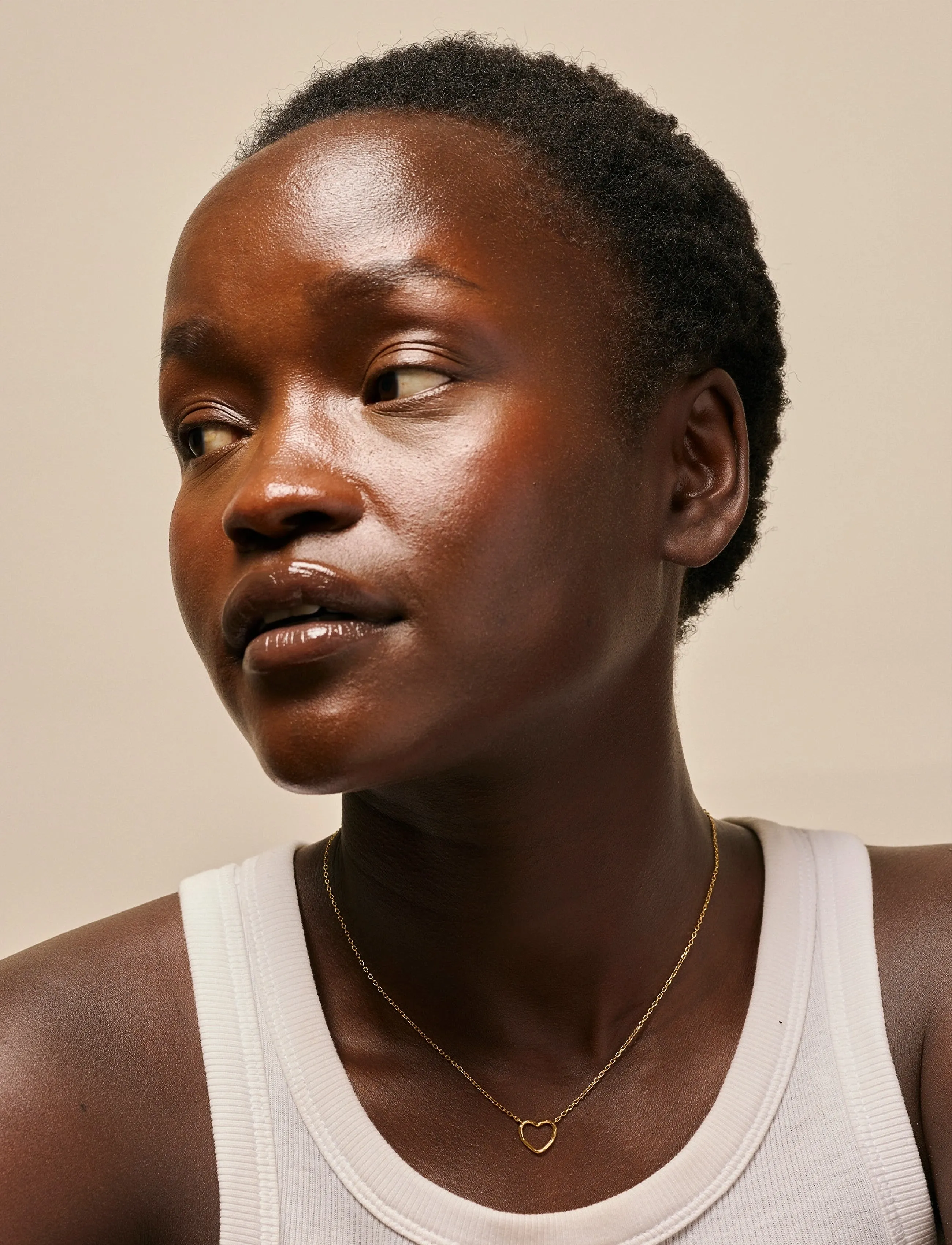 Enamel Copenhagen Necklace, Organic Heart - Accessoires - 925S/GP / gold