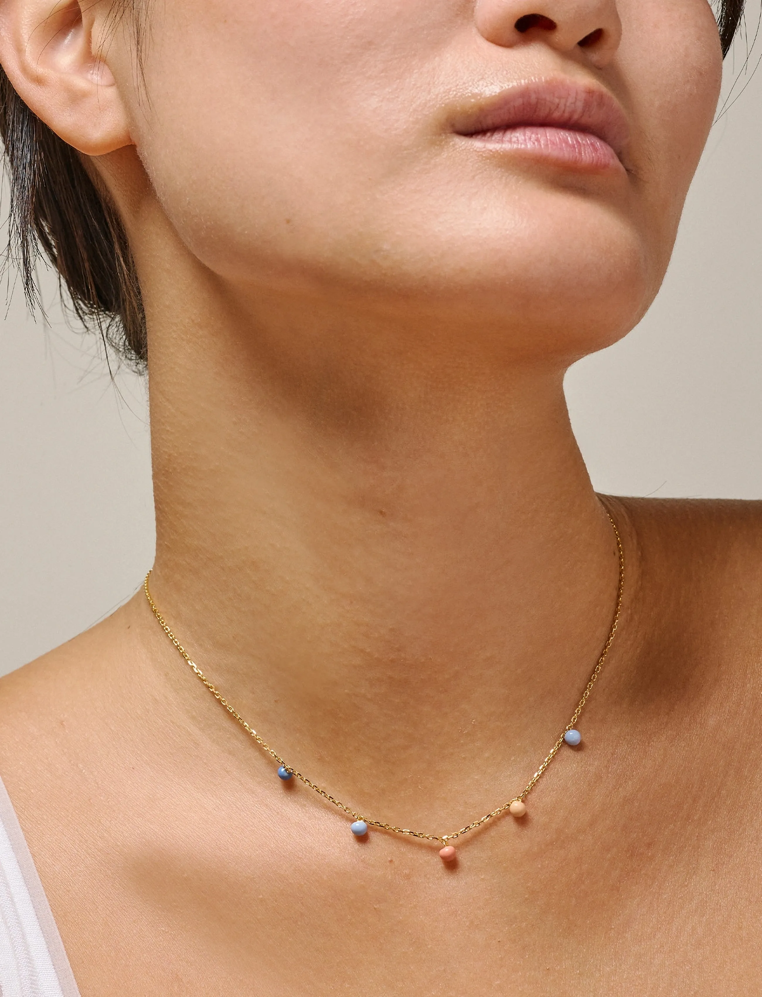 Enamel Copenhagen Necklace, Theresia, One Size, Necklaces, Gold - Dainty Frauen
