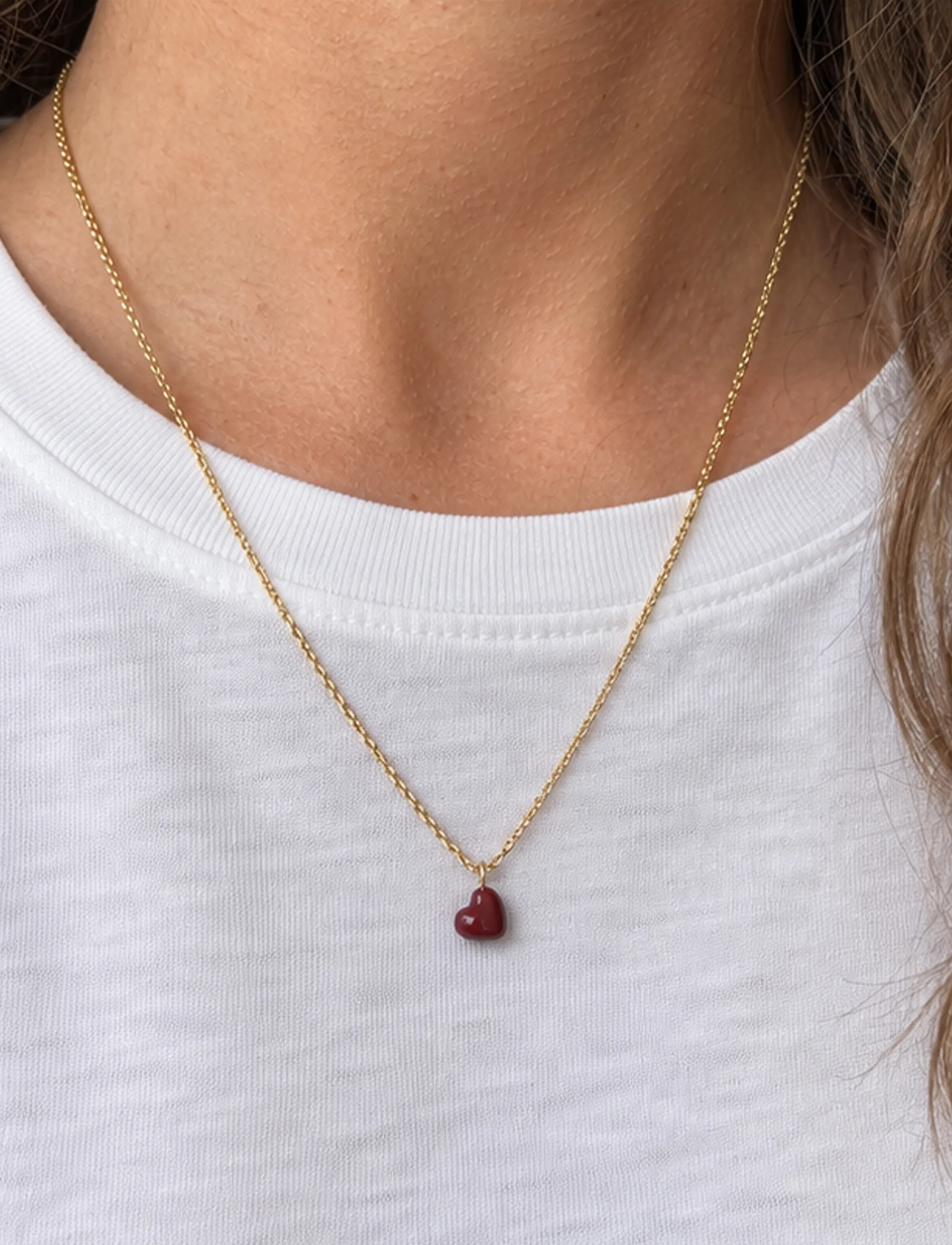 Enamel Copenhagen Necklace, Grand Amore - Enamel Copenhagen - BORDEAUX / burgundy