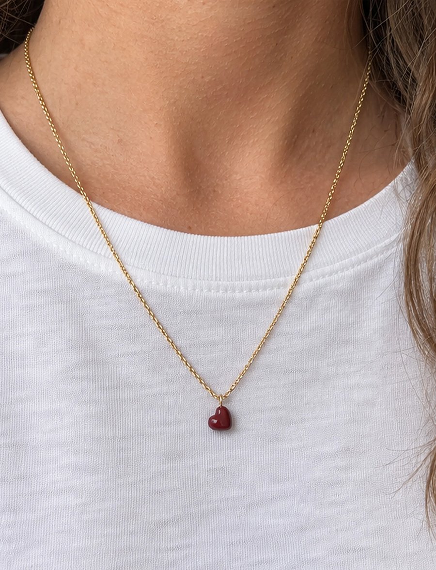 Enamel Copenhagen - Necklace, Grand Amore - halsketten - bordeaux - 0