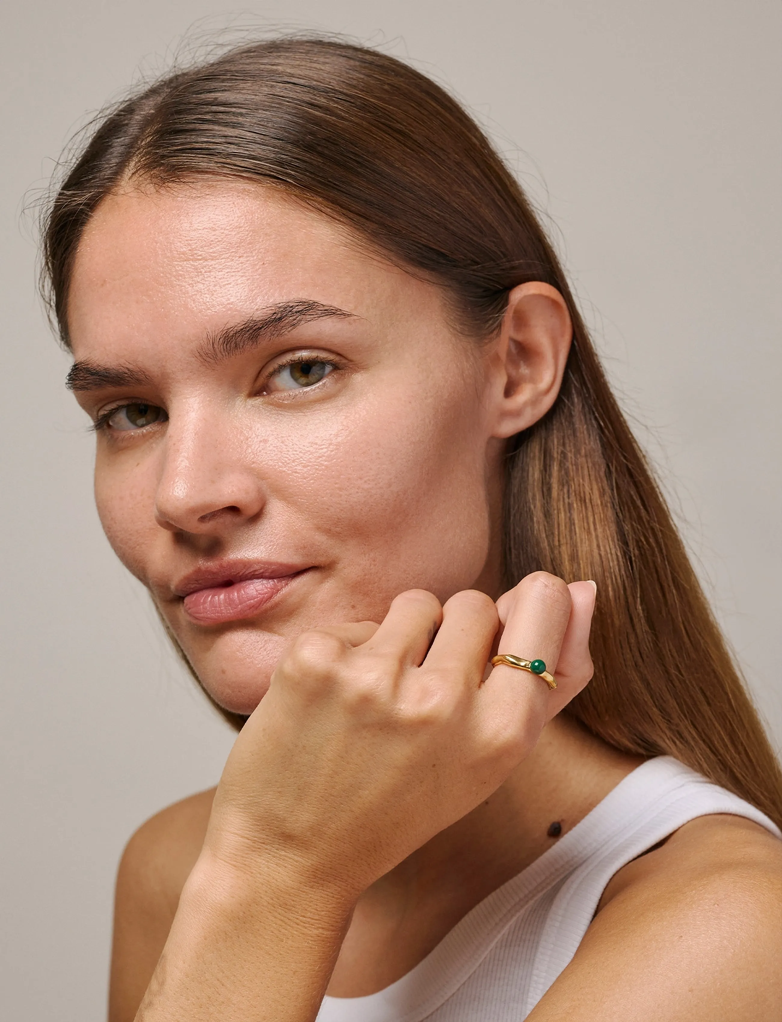 Enamel Copenhagen Ring, Ariel - Aksessuaarid - PETROL GREEN / gold