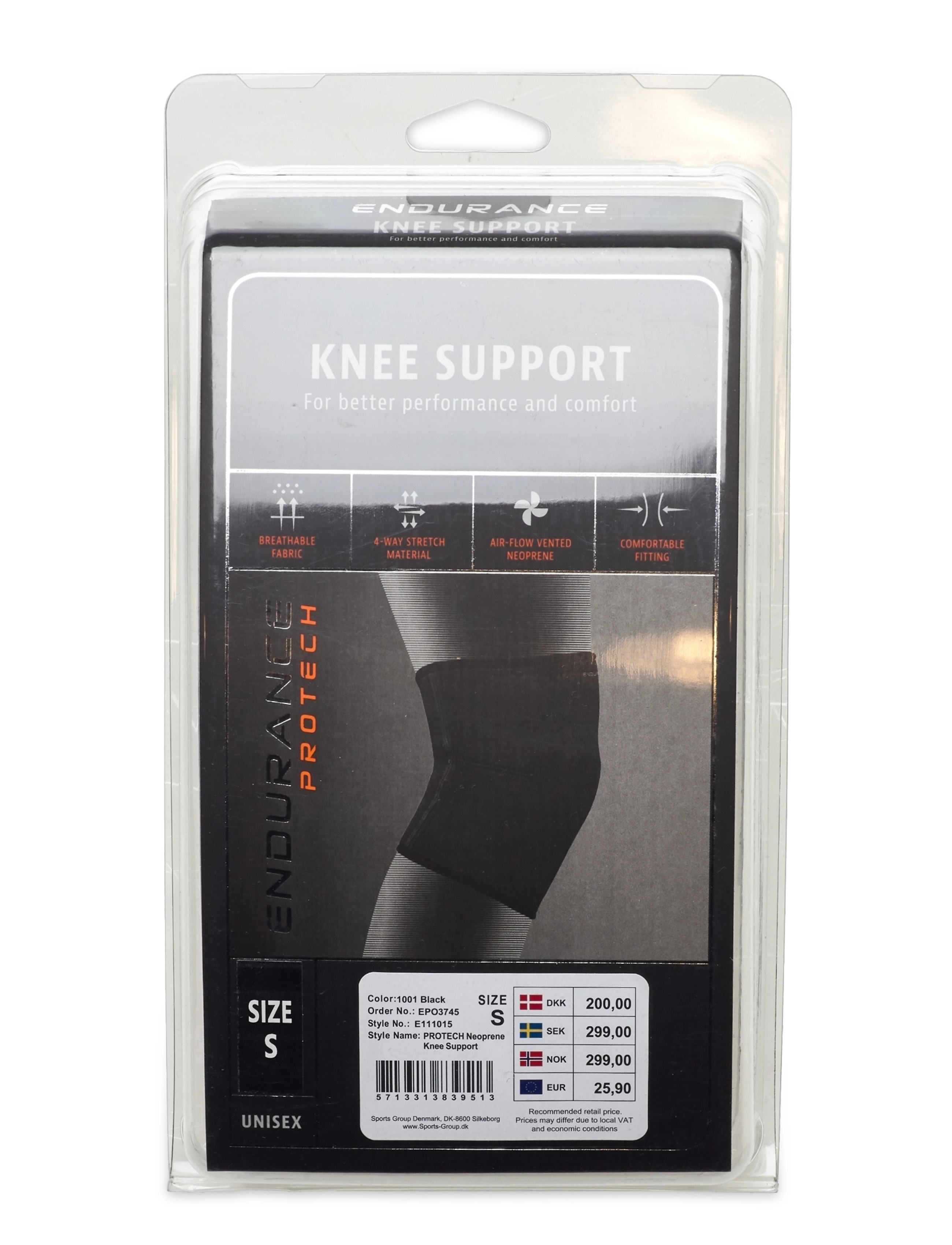 Endurance PROTECH Neoprene Knee Support - Endurance - BLACK / black