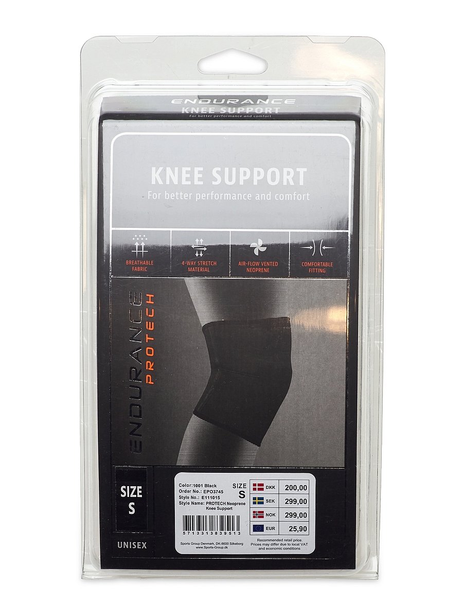 Endurance - PROTECH Neoprene Knee Support - atbalsts celim - black - 1