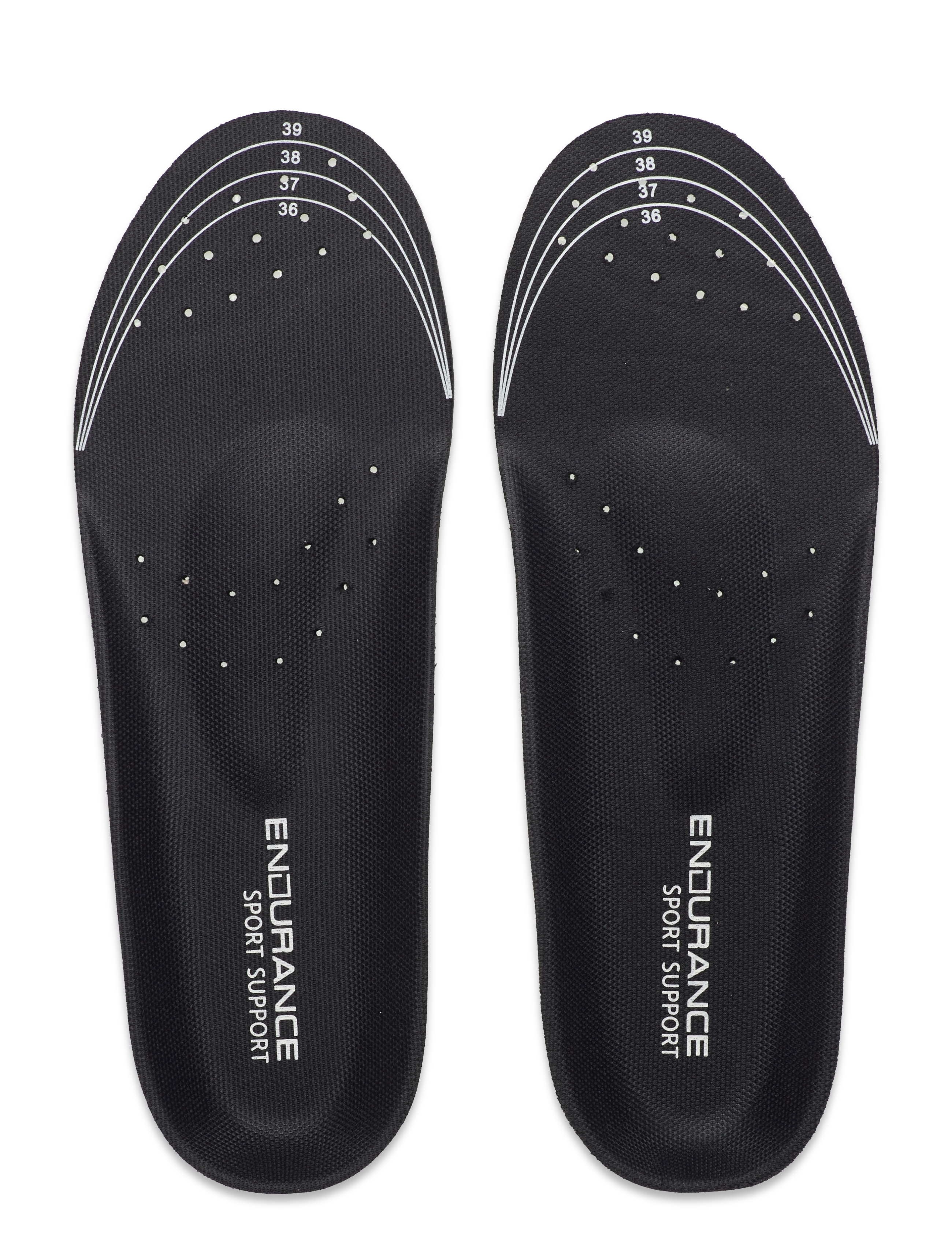 Endurance Sport Support, Mænd, Sport Støtte Indlægssåler, Sort, Str: 35-39