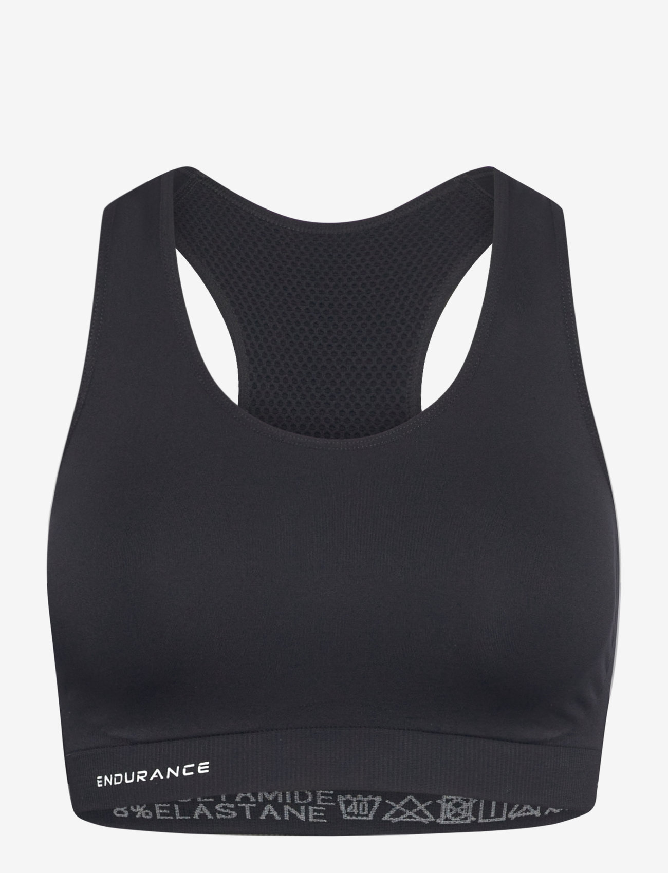Endurance - Katrina W Seamless Sports Bra - lav støtte - black - 1