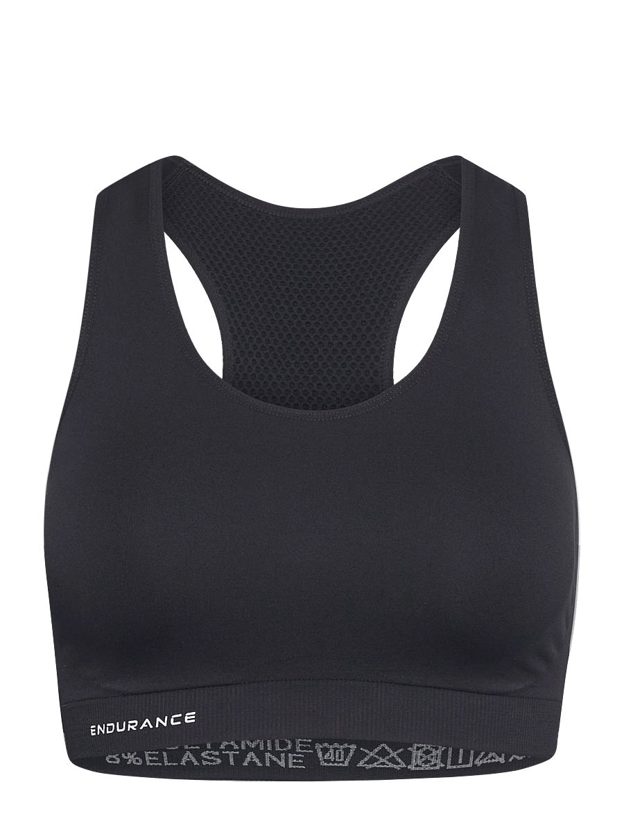 Endurance - Katrina W Seamless Sports Bra - lav støtte - black - 1