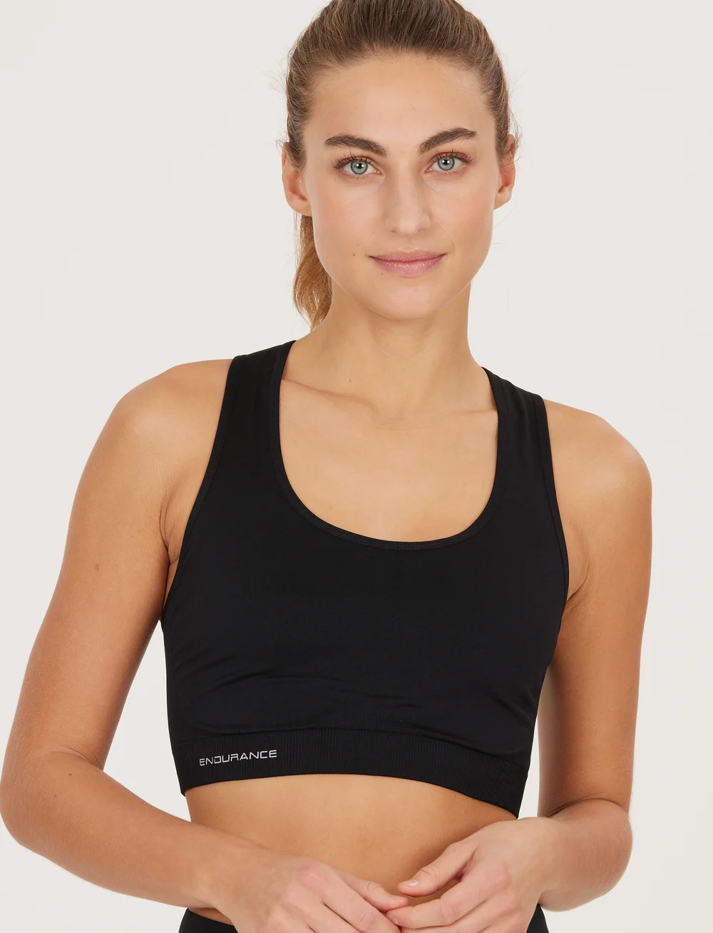Endurance - Katrina W Seamless Sports Bra - låg support - black - 0