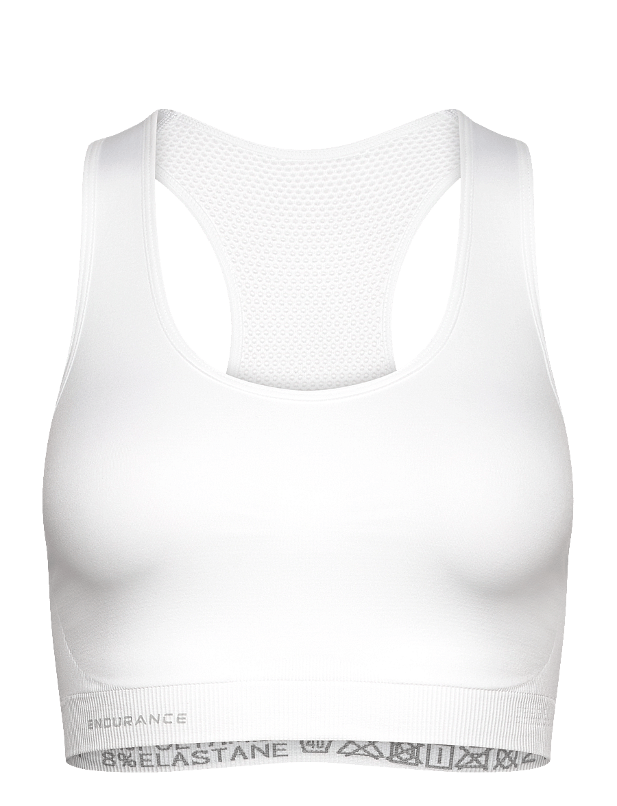 Endurance - Katrina W Seamless Sports Bra - lav støtte - white - 1