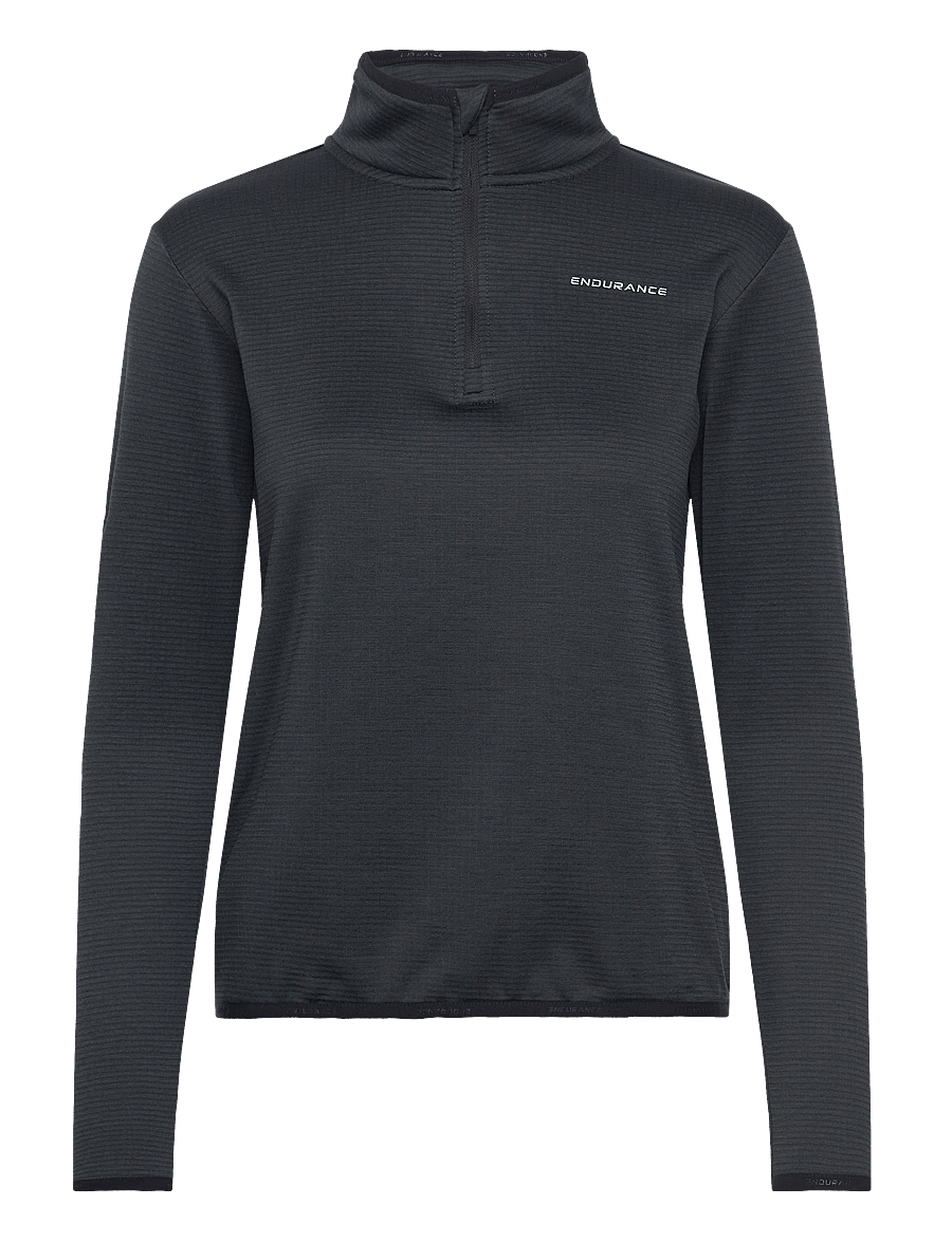 Endurance - Vironic W Waffle Melange Loose Fit - fleecet ja välikerrokset - black - 1