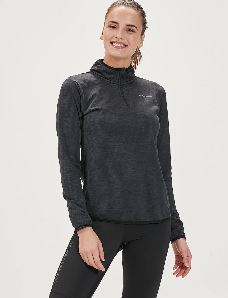 Endurance - Vironic W Waffle Melange Loose Fit - kampsunid ja vahekihid - black - 0