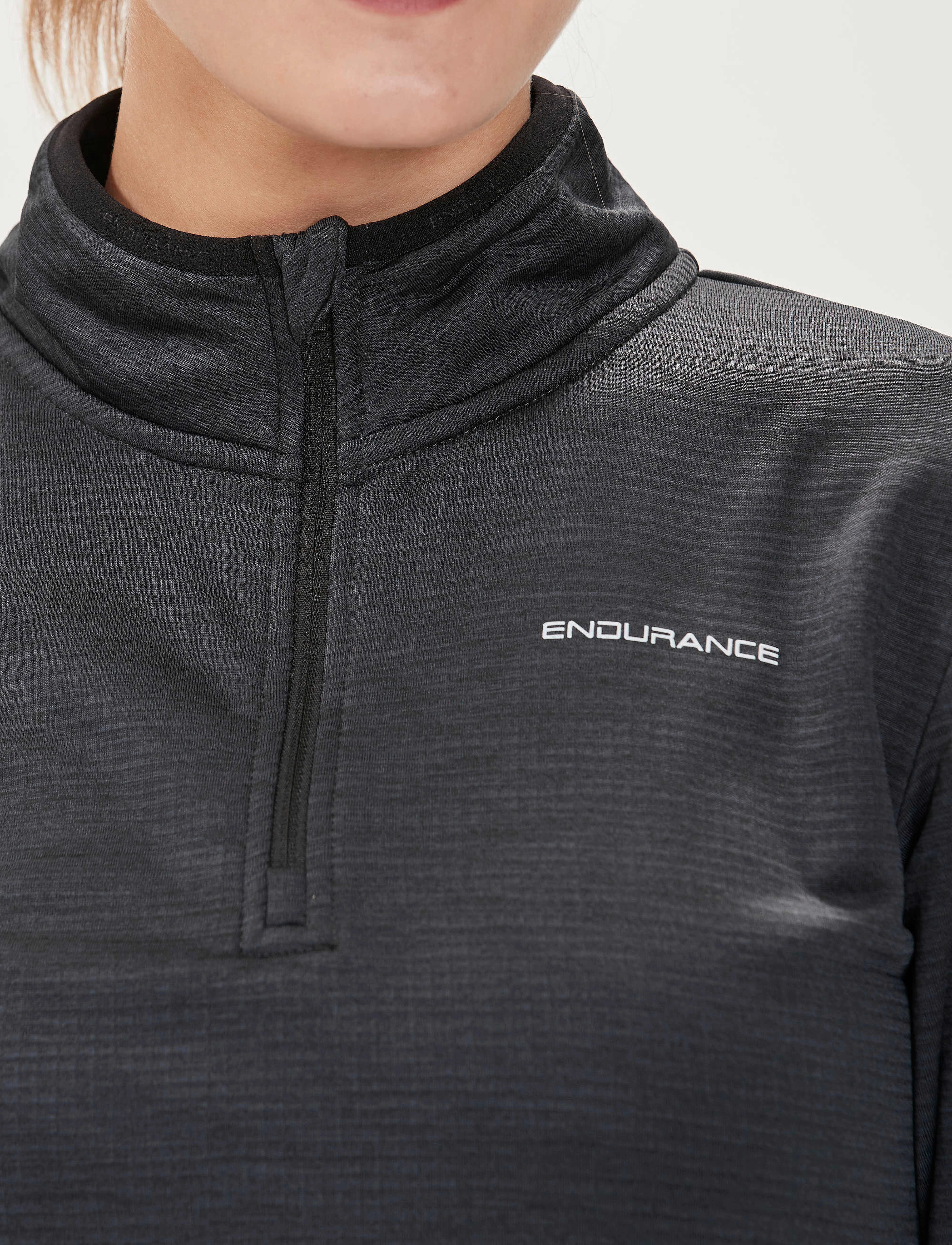 Endurance - Vironic W Waffle Melange Loose Fit - fleecet ja välikerrokset - black - 4