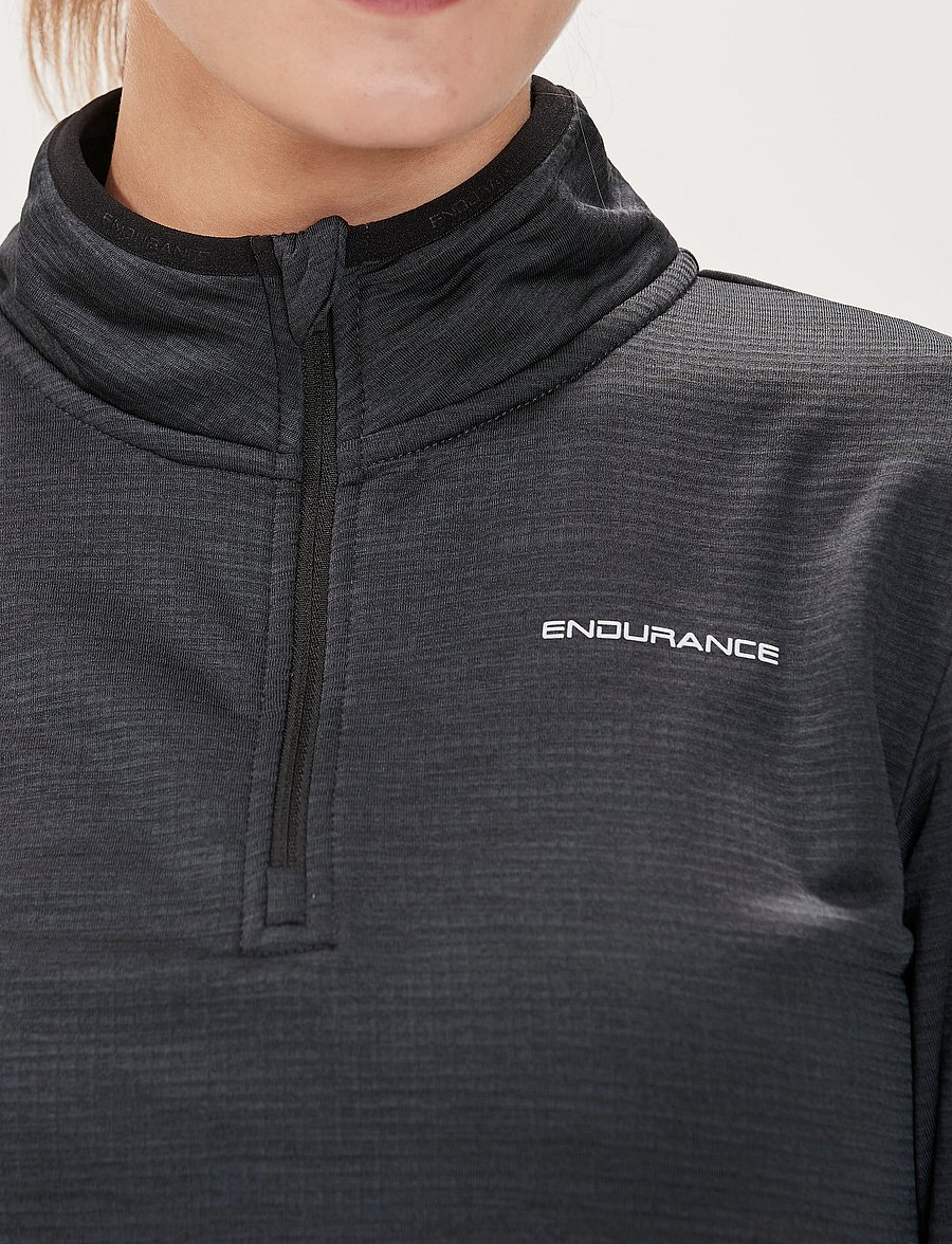 Endurance - Vironic W Waffle Melange Loose Fit - fleecet ja välikerrokset - black - 4