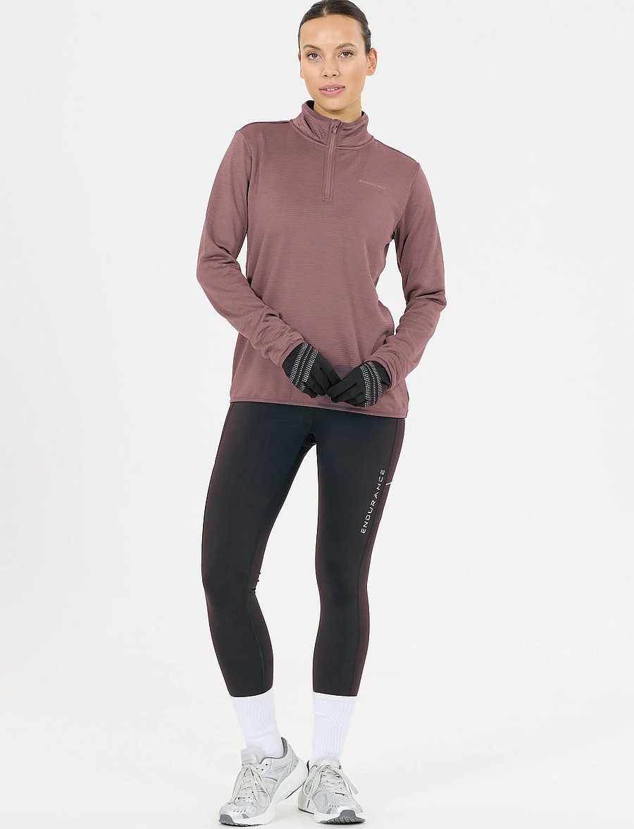 Endurance - Vironic W Waffle Melange Loose Fit - oberteile - moonscape - 0