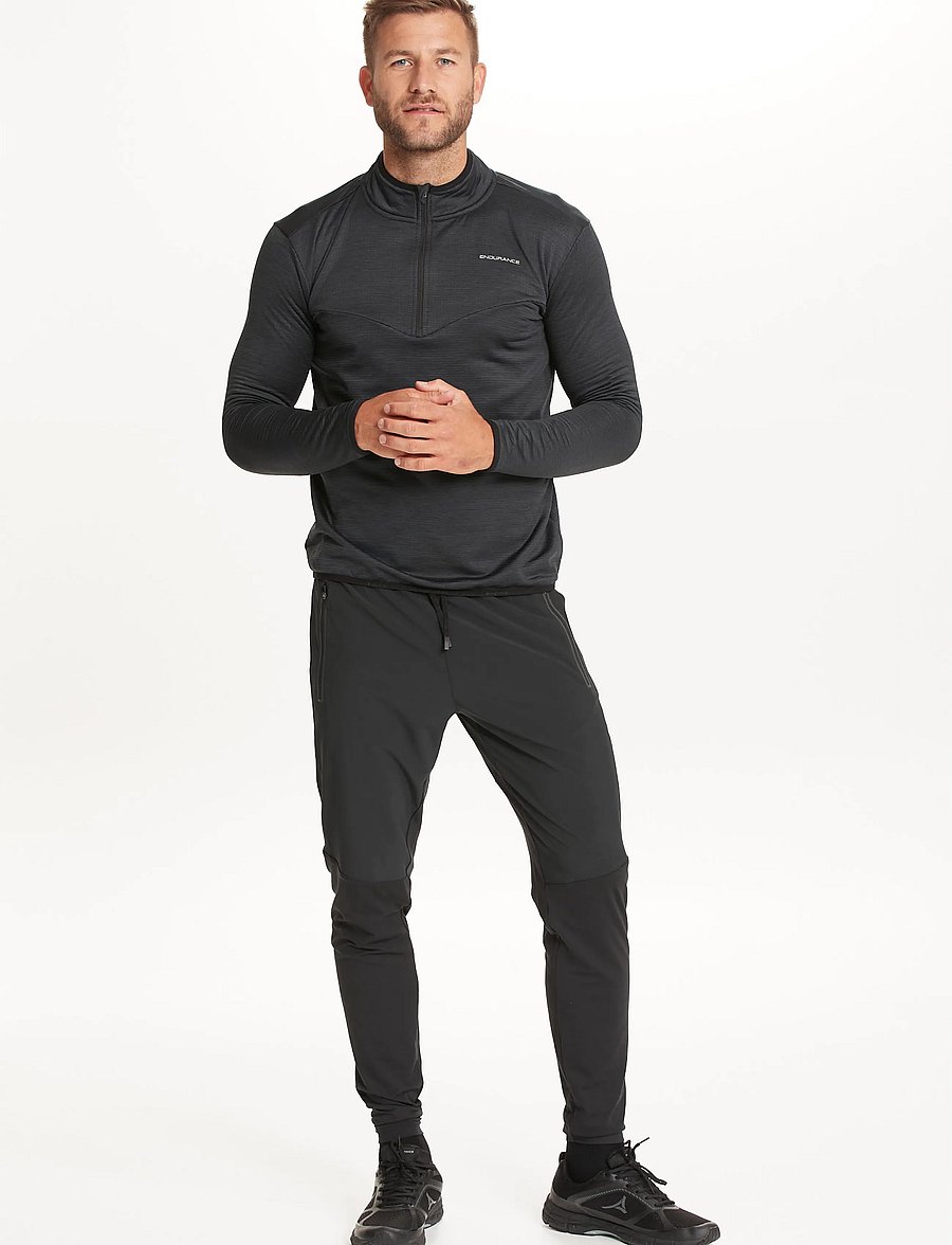 Endurance - Ledger M Waffle Melange Midlayer - fleece & mellanlager - black - 0