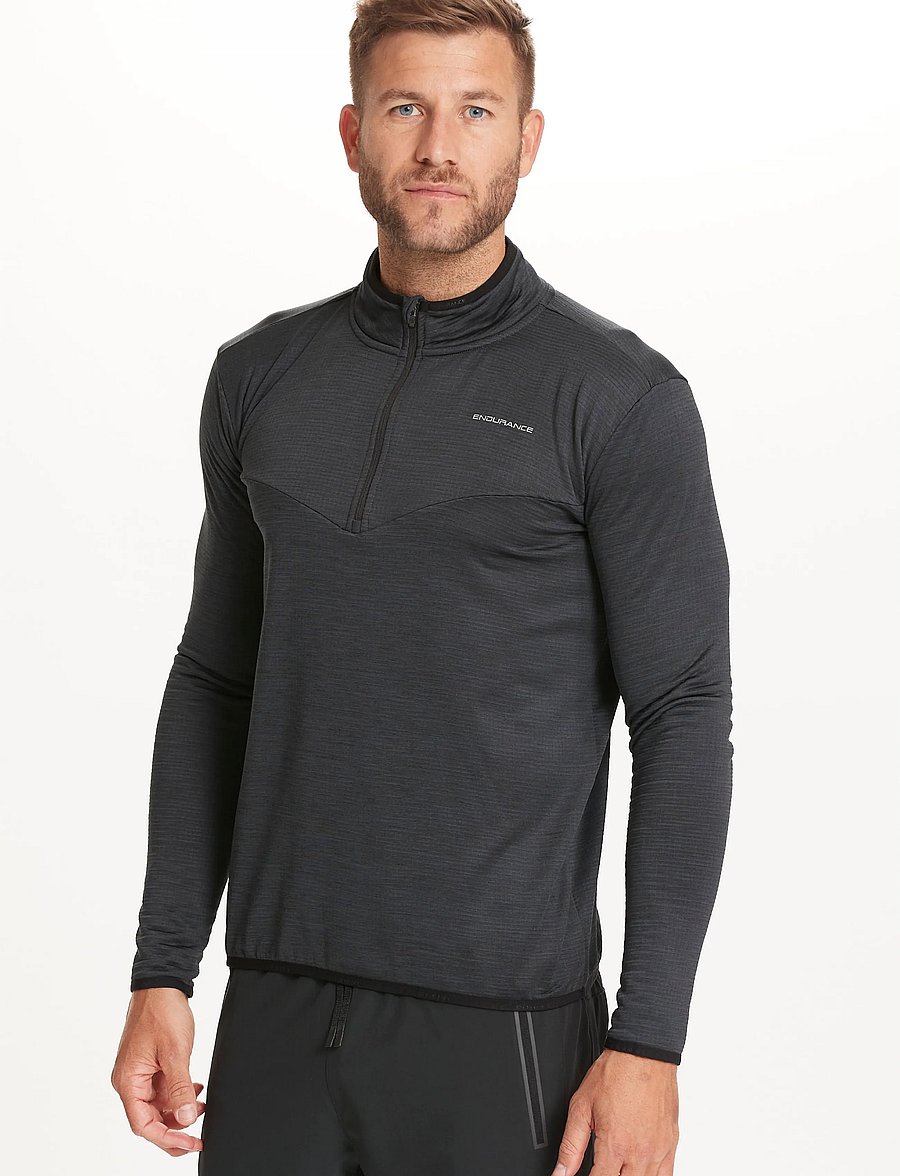 Endurance - Ledger M Waffle Melange Midlayer - fleece & mellanlager - black - 3