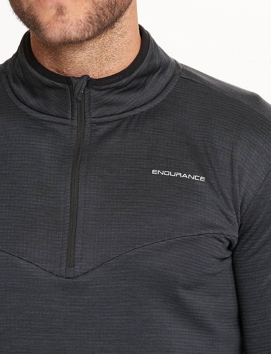 Endurance - Ledger M Waffle Melange Midlayer - fleece & mellanlager - black - 5