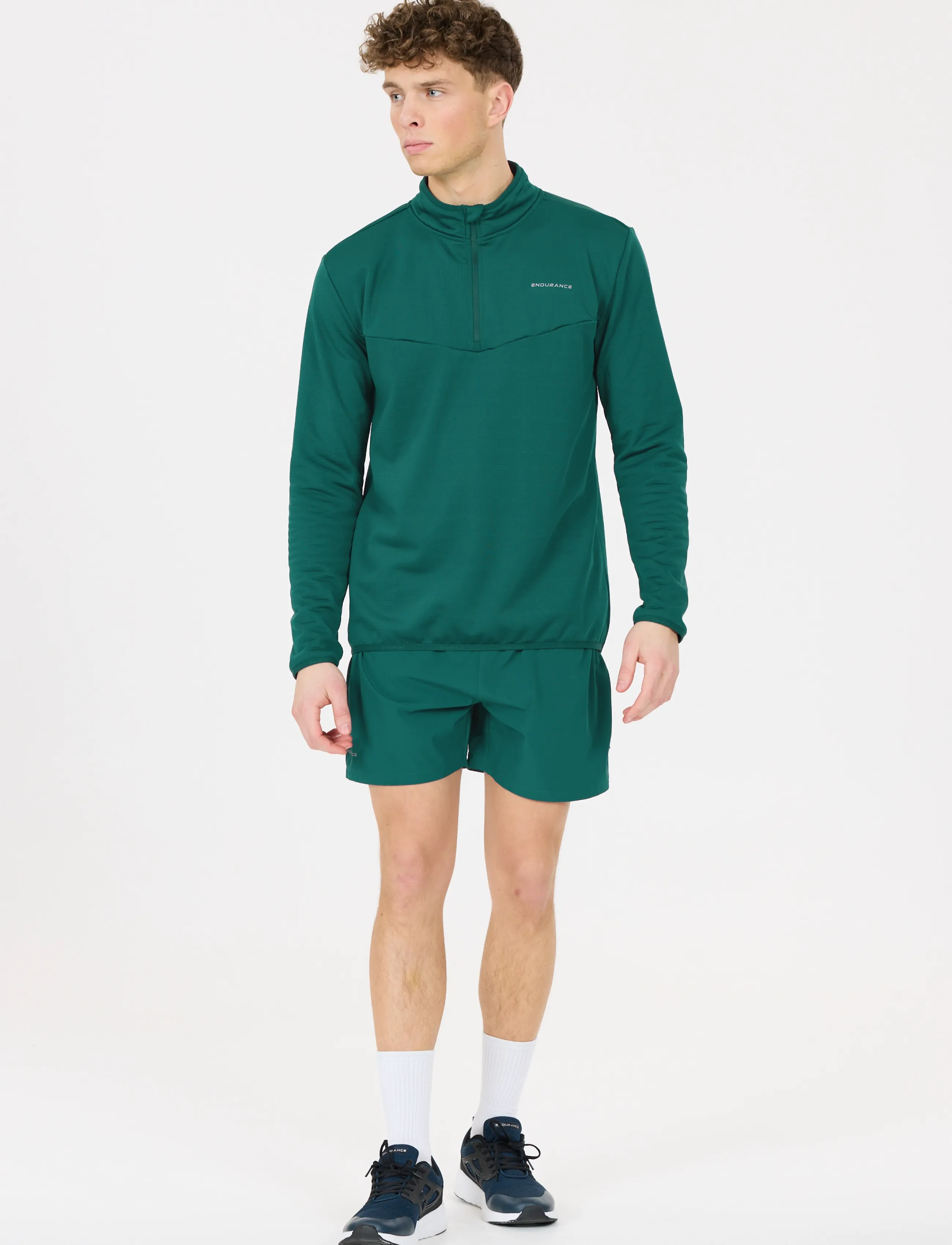 Endurance Ledger M Waffle Melange Midlayer, Vaffel Halv Lynlås Mellemlag, Grøn, Str: XXXL