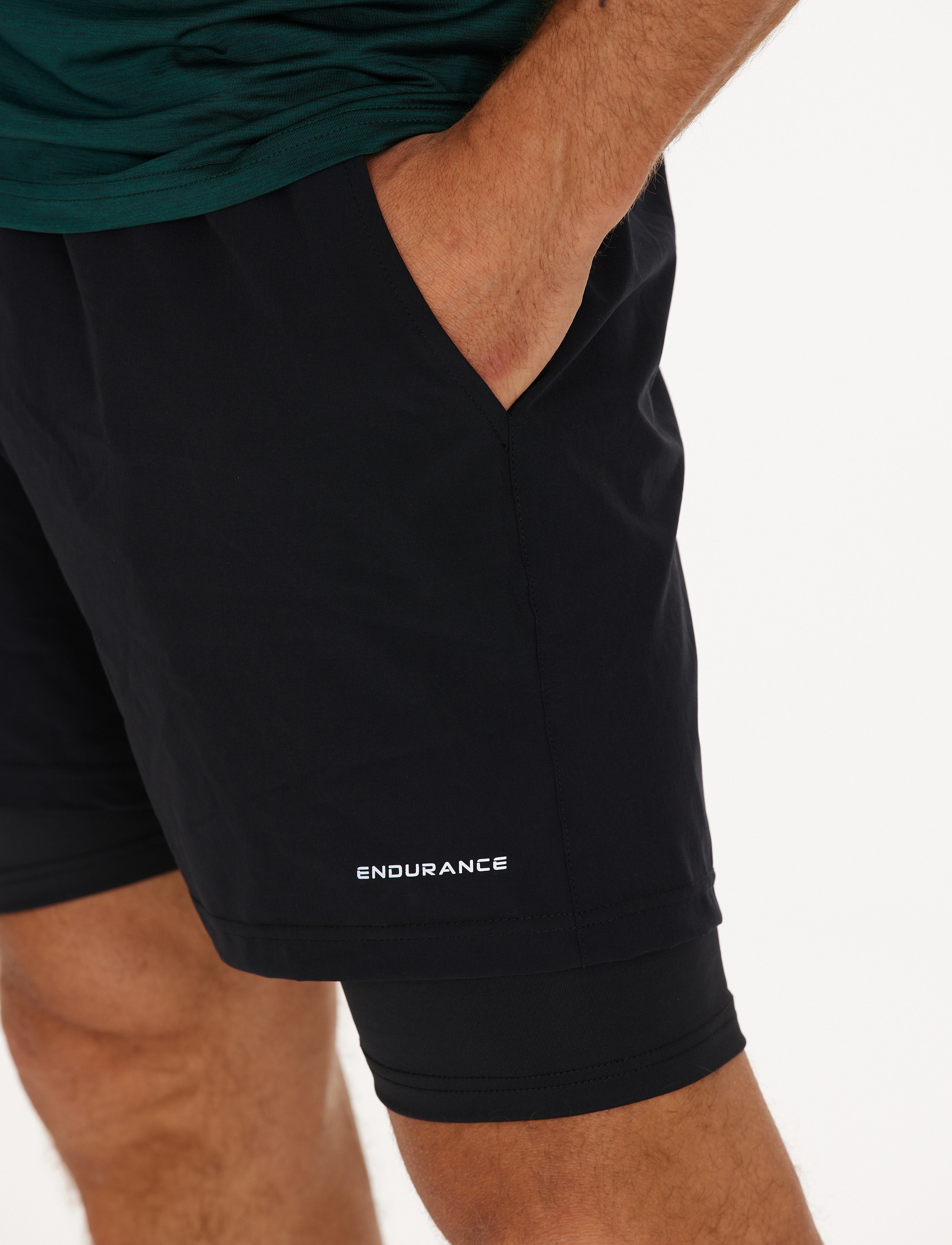 Endurance Gatun M 2-In-1 Shorts, Mænd, 2-i-1 Shorts, Sort, Str: XXXL