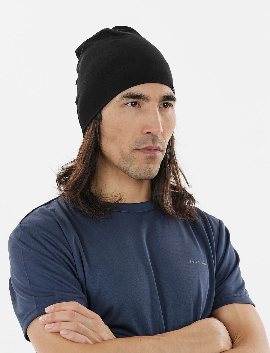 Endurance - Gesell Wool/Bamboo Viscose Hat - mössor - black - 0