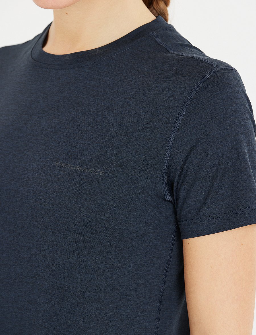 Endurance - Alvaly W Melange S/S Tee - t-skjorter - black melange - 5