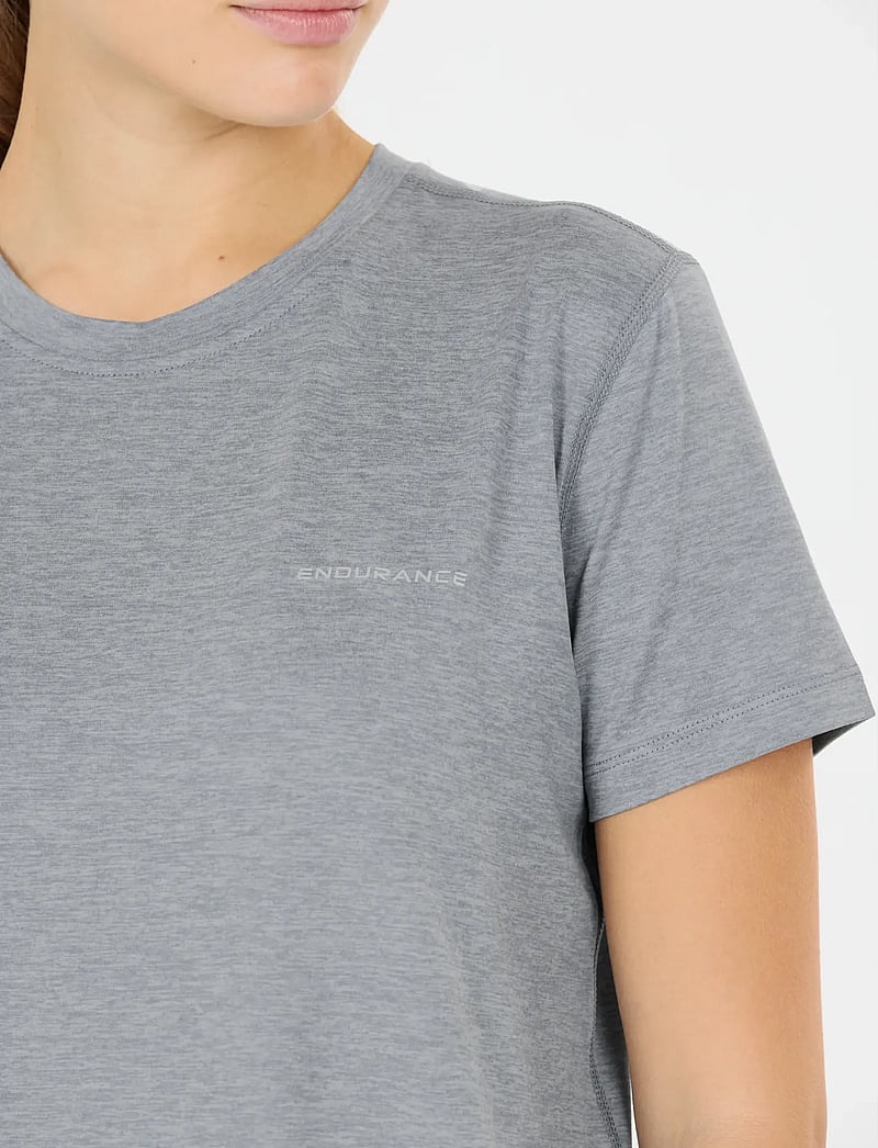 Endurance - Alvaly W Melange S/S Tee - t-shirts - flint stone - 0