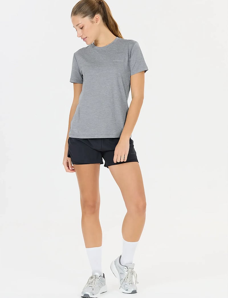 Endurance - Alvaly W Melange S/S Tee - t-shirts - flint stone - 4