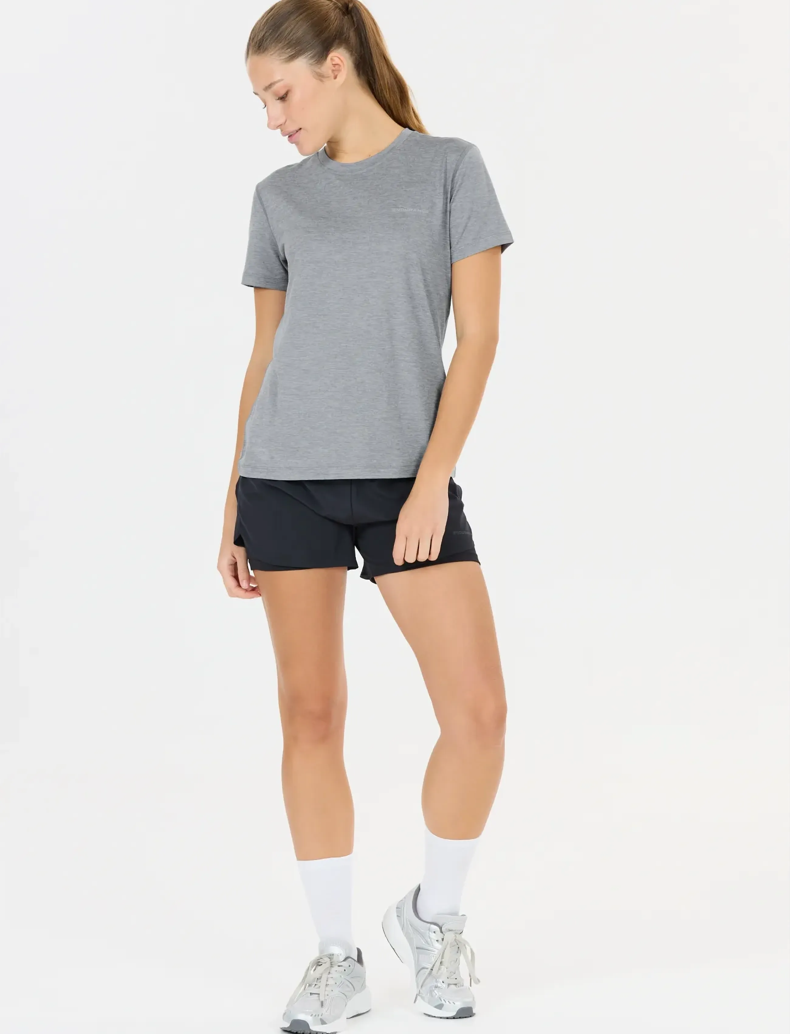 Endurance - Alvaly W Melange S/S Tee - t-paidat - flint stone - 4