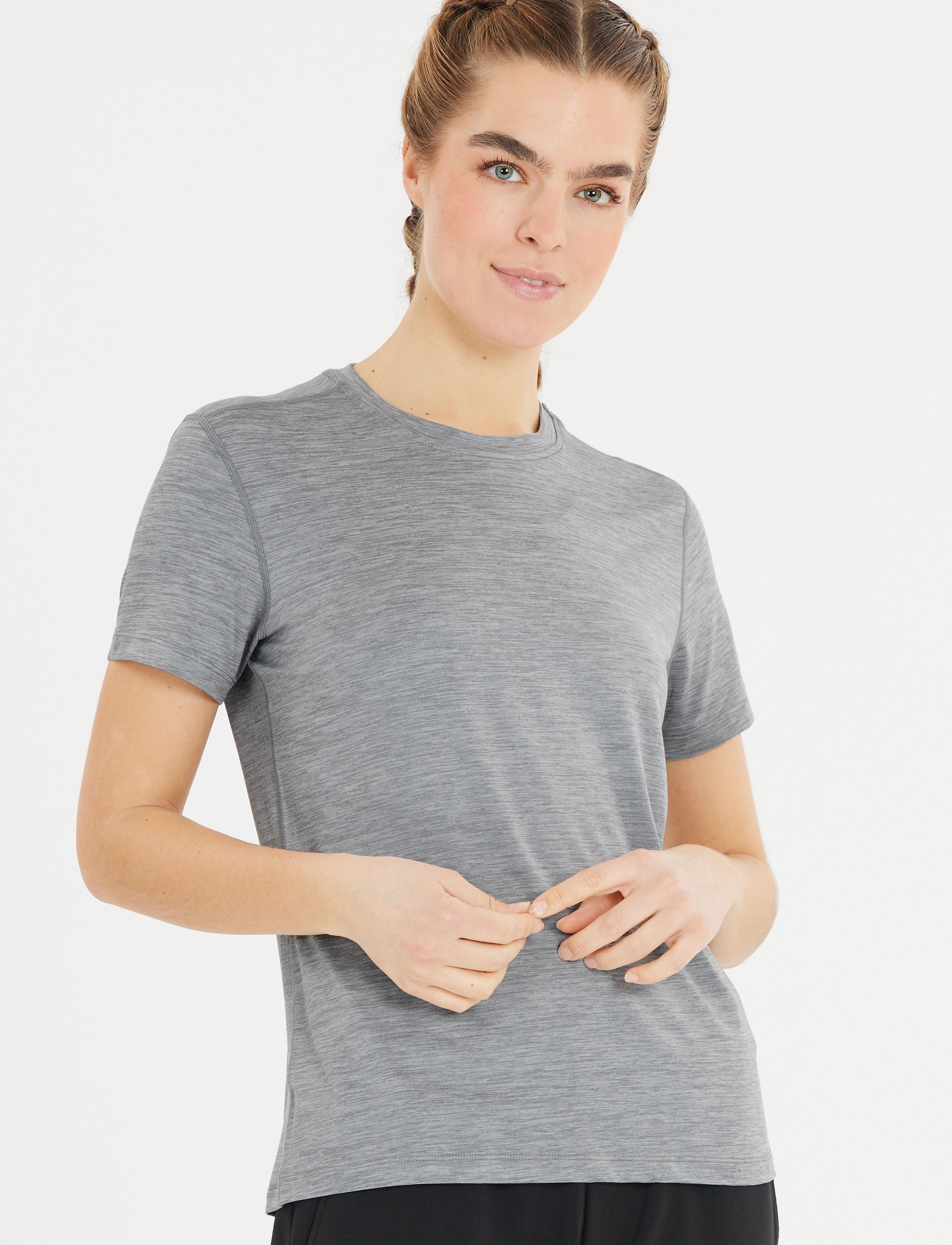 Endurance - Alvaly W Melange S/S Tee - t-shirts - light grey melange - 0