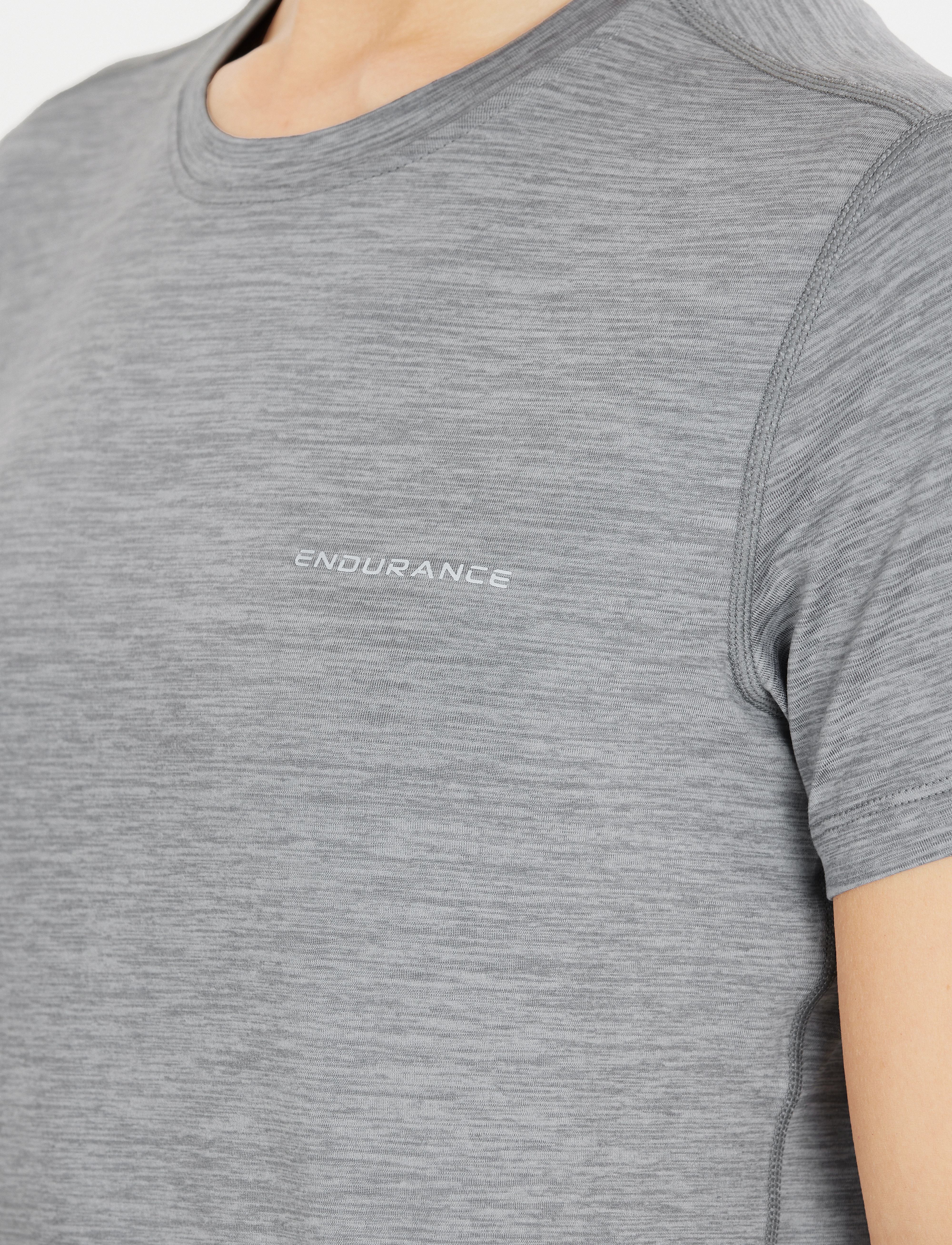 Endurance - Alvaly W Melange S/S Tee - t-shirts - light grey melange - 5