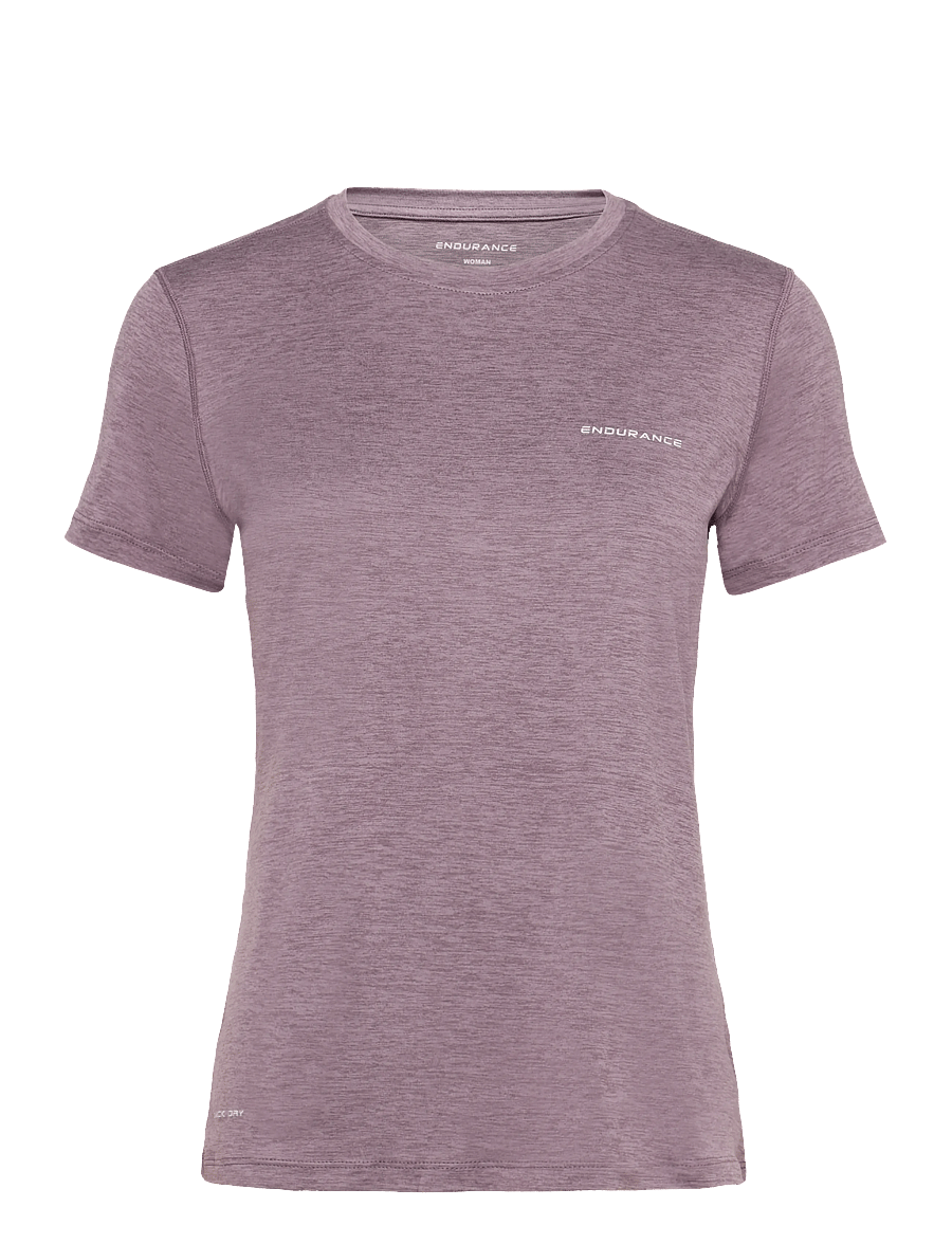 Endurance - Alvaly W Melange S/S Tee - alussärgid ja t-särgid - moonscape - 0