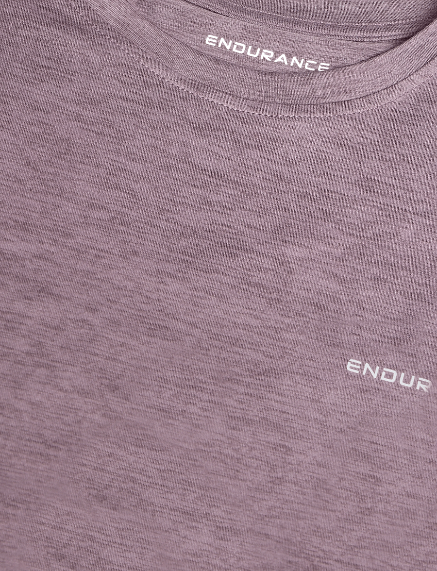 Endurance - Alvaly W Melange S/S Tee - alussärgid ja t-särgid - moonscape - 2