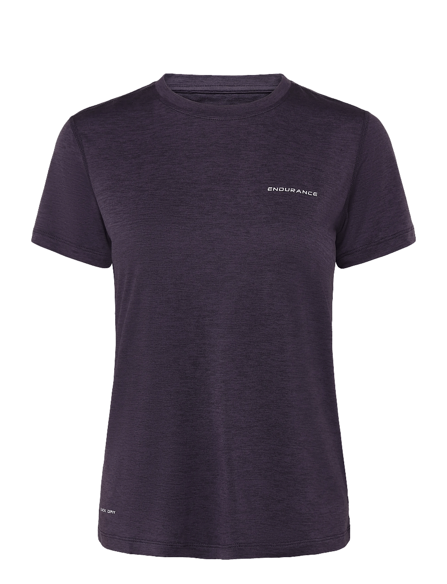 Endurance - Alvaly W Melange S/S Tee - t-shirts - nightshade - 0