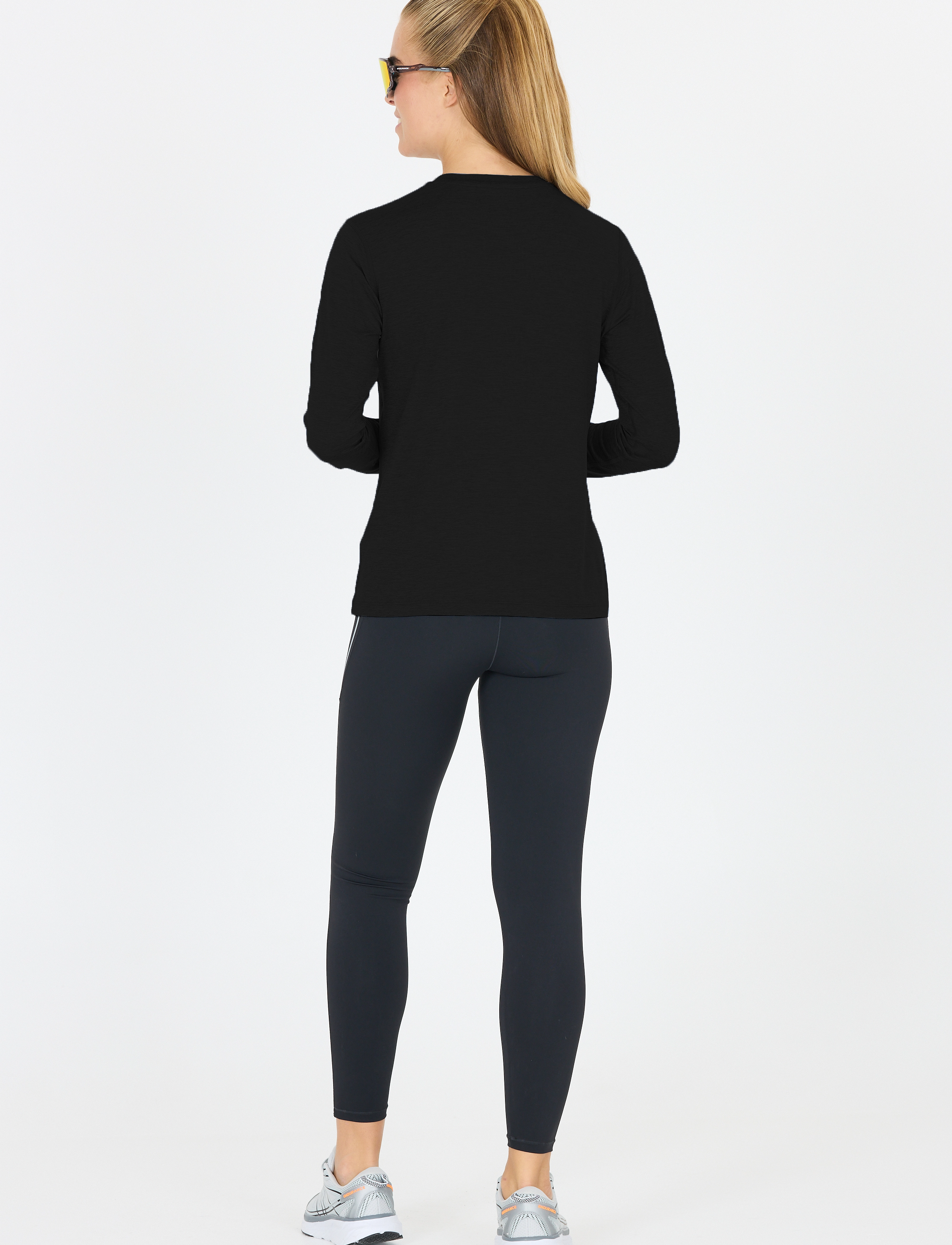 Endurance - Alvaly W Melange L/S Tee - top met lange mouwen - black melange - 3