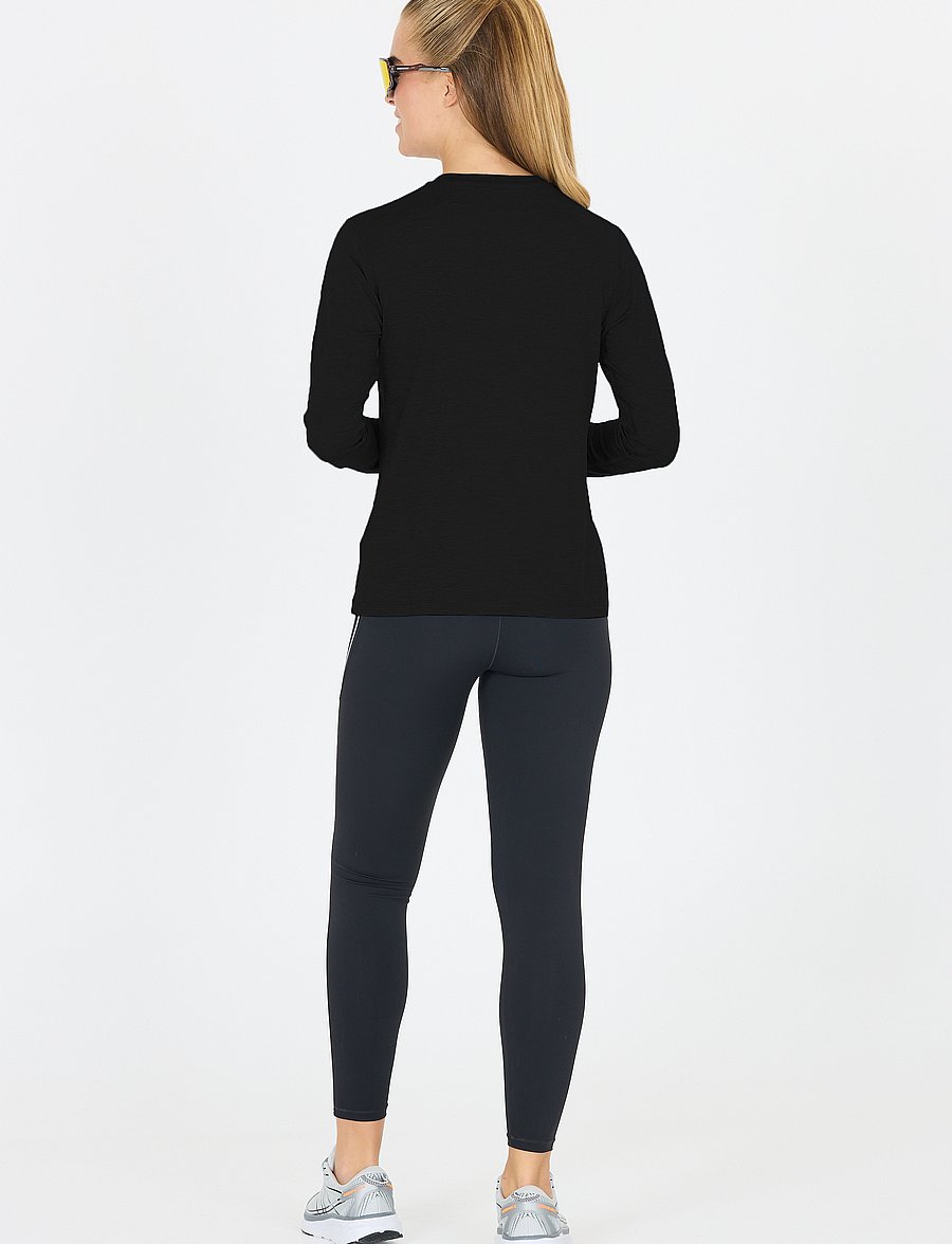 Endurance - Alvaly W Melange L/S Tee - top met lange mouwen - black melange - 3