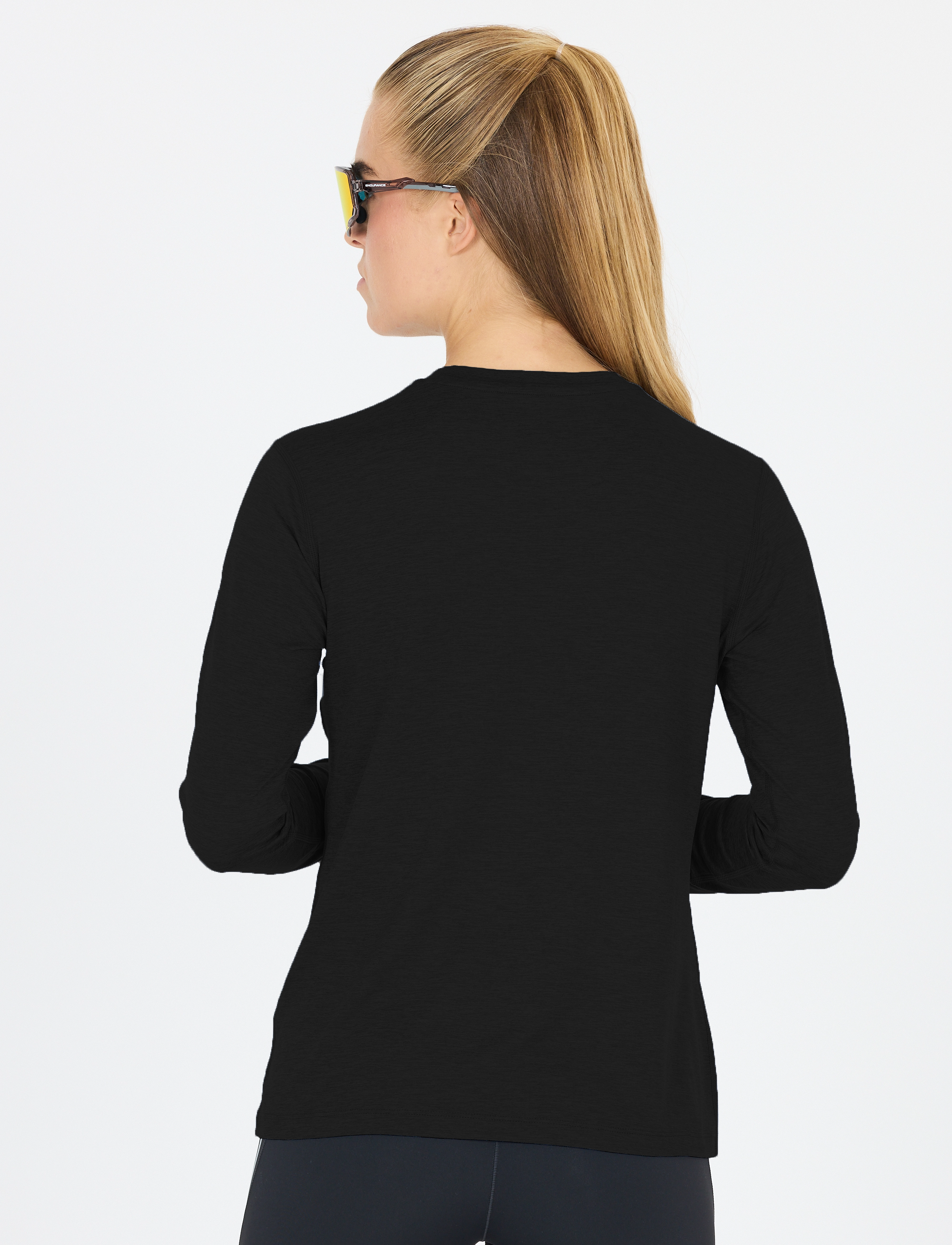 Endurance - Alvaly W Melange L/S Tee - top met lange mouwen - black melange - 5
