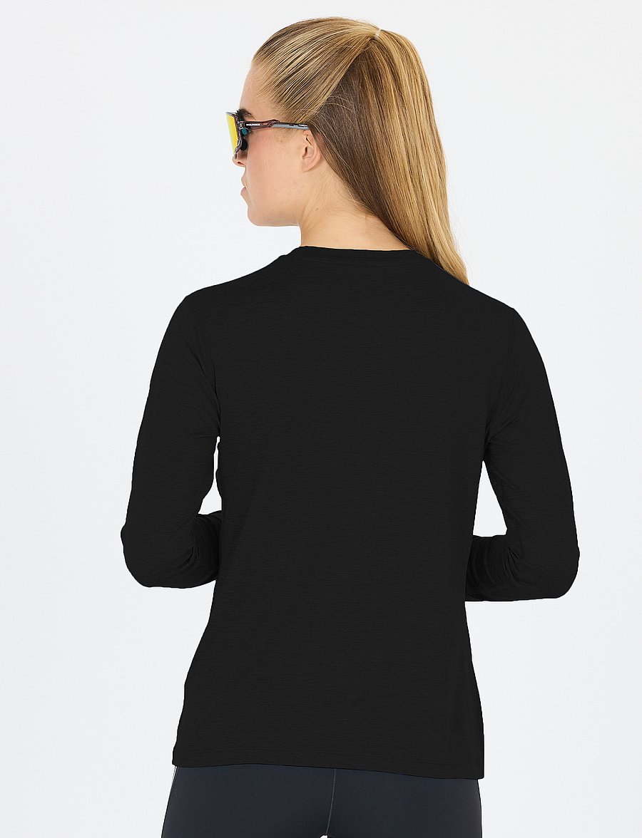 Endurance - Alvaly W Melange L/S Tee - top met lange mouwen - black melange - 5
