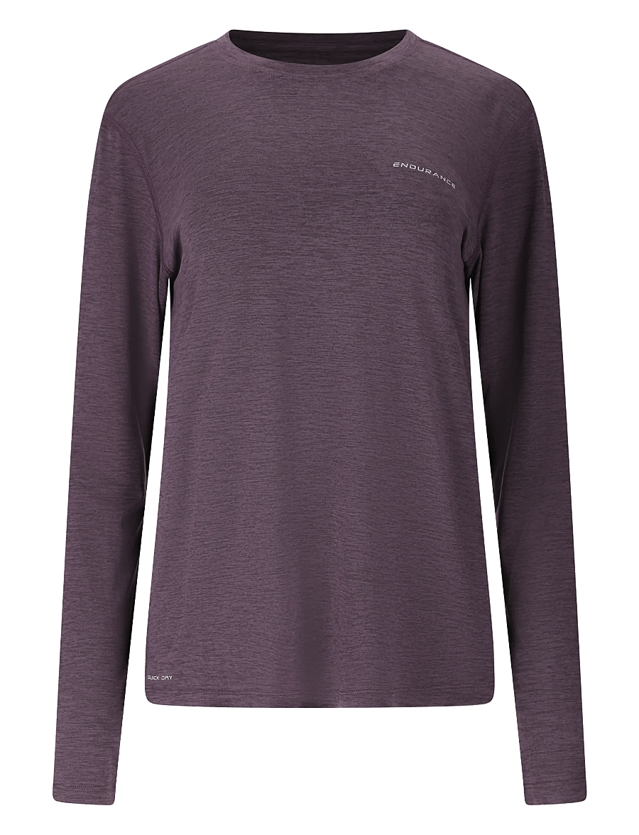 Endurance - Alvaly W Melange L/S Tee - langarmshirts - nightshade - 1