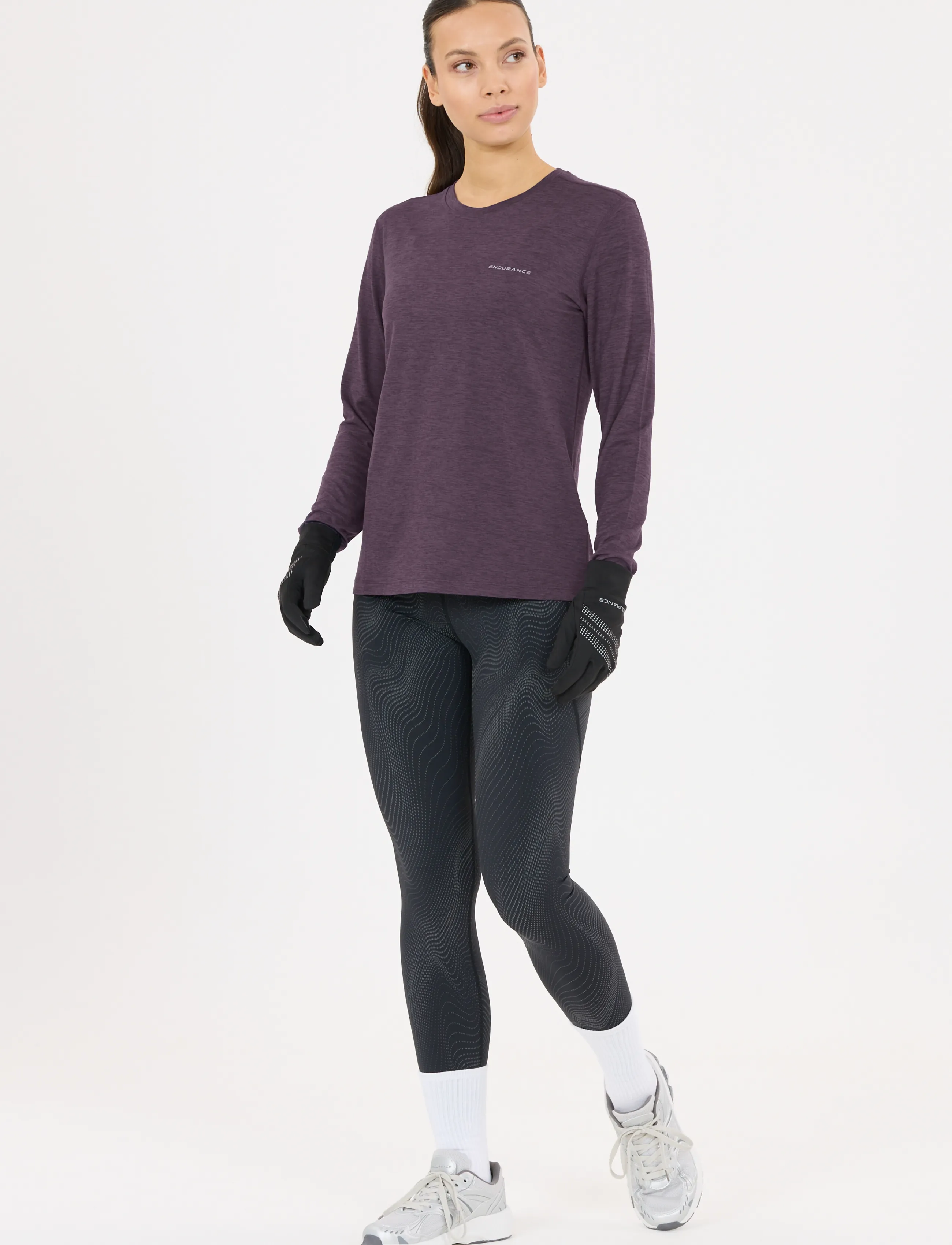Endurance Alvaly W Melange L/S Tee - Langarmshirts - NIGHTSHADE / purple