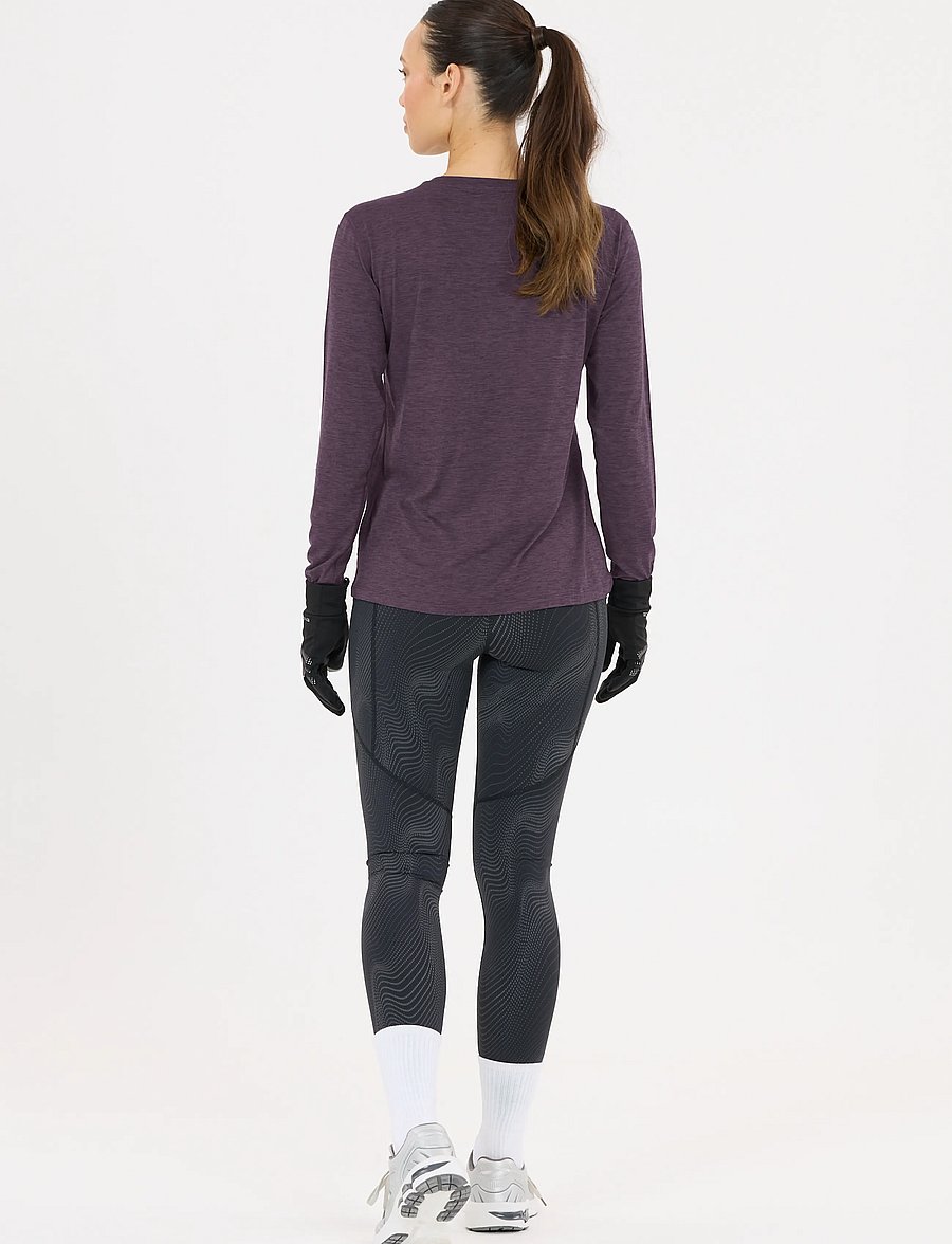 Endurance - Alvaly W Melange L/S Tee - langarmshirts - nightshade - 3