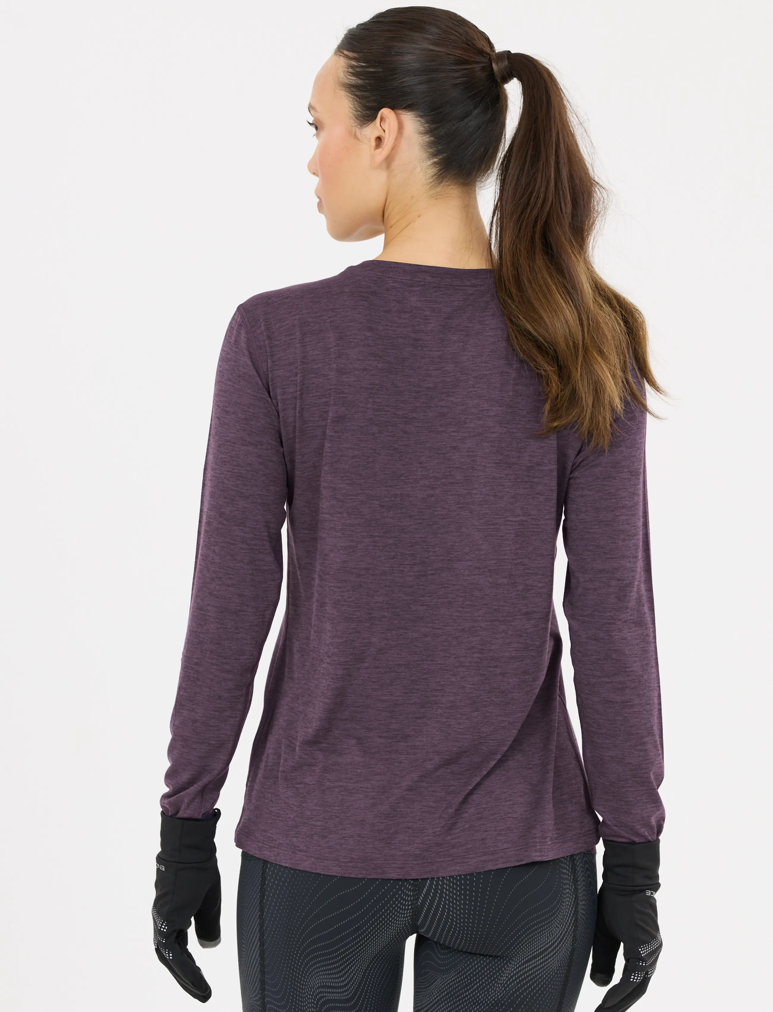 Endurance - Alvaly W Melange L/S Tee - langarmshirts - nightshade - 5