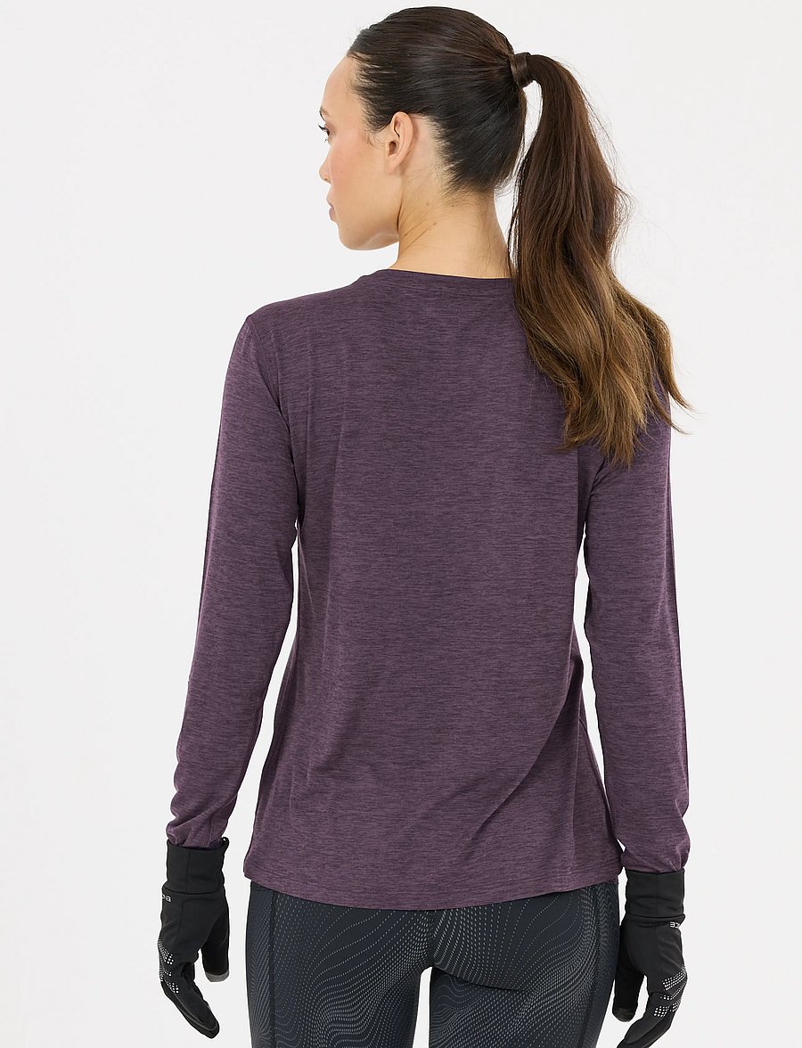 Endurance - Alvaly W Melange L/S Tee - langarmshirts - nightshade - 5