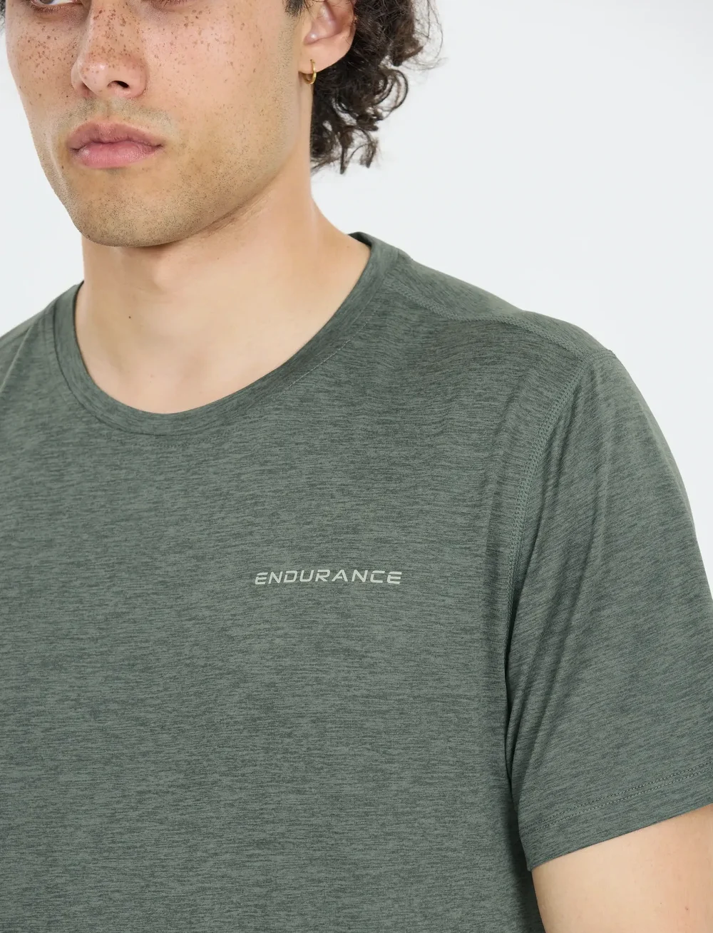 Endurance - Abdon M Melange S/S Tee - t-shirts - balsam green - 0