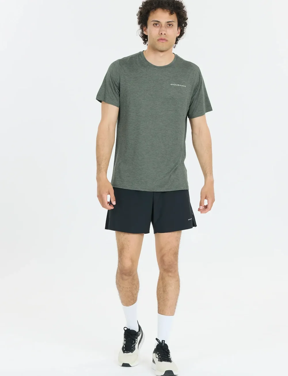 Endurance - Abdon M Melange S/S Tee - t-shirts - balsam green - 3