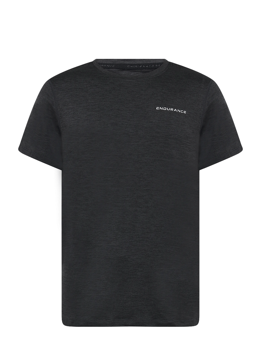Endurance - Abdon M Melange S/S Tee - tops & t-shirts - black melange - 0