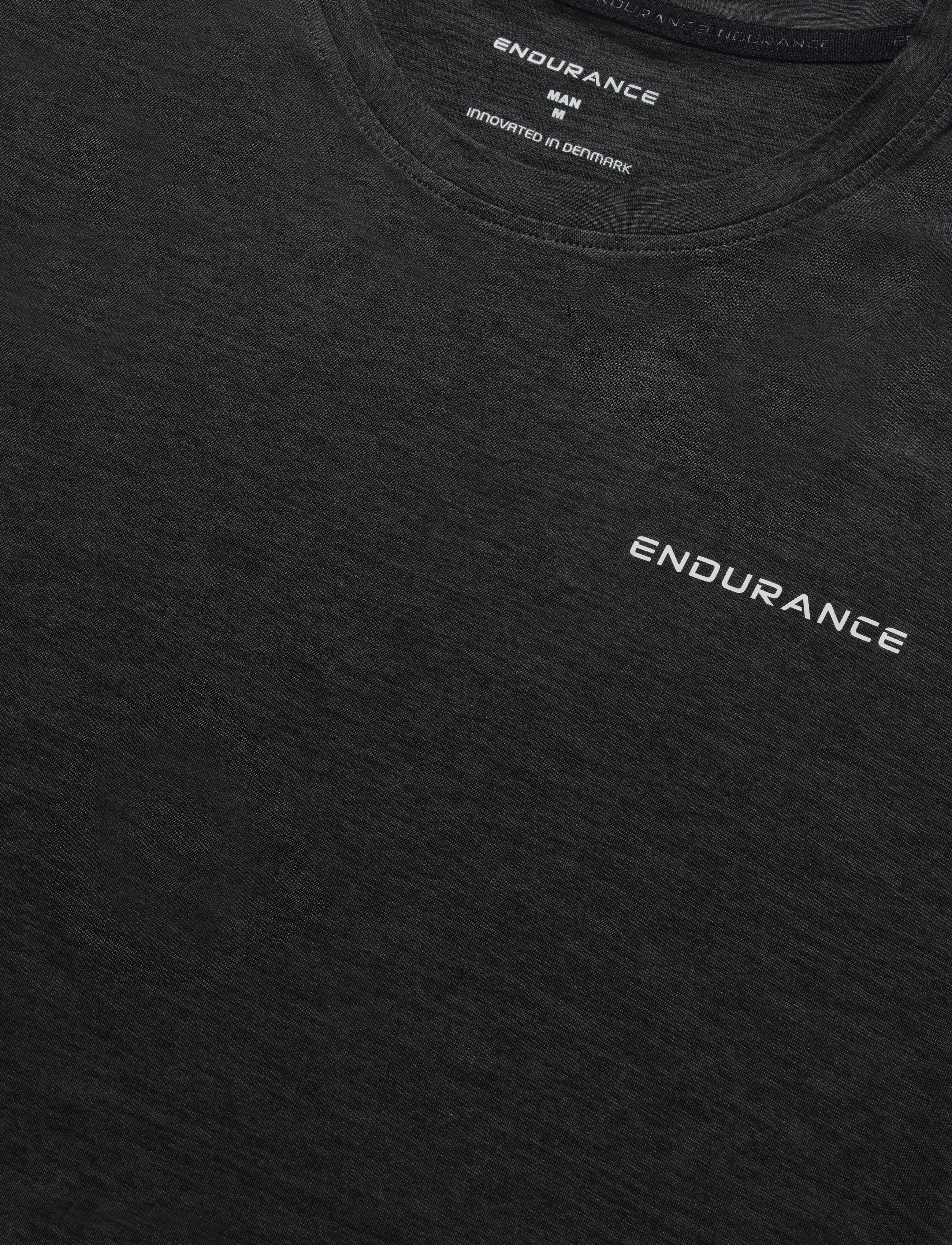 Endurance - Abdon M Melange S/S Tee - augšdaļas un t-krekli - black melange - 2