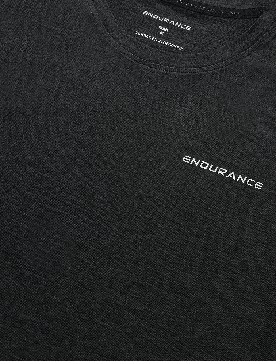 Endurance - Abdon M Melange S/S Tee - tops & t-shirts - black melange - 2