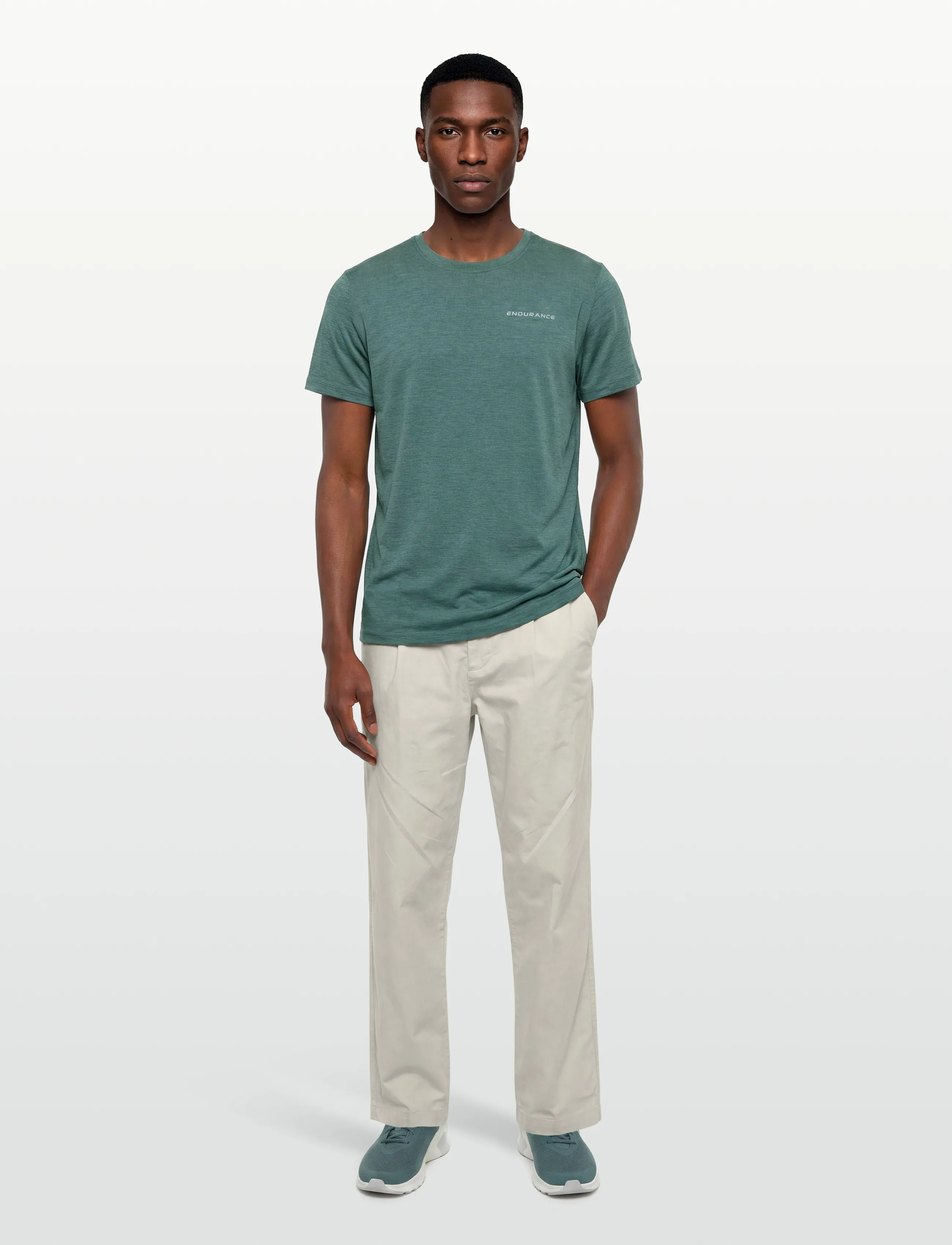 Endurance - Abdon M Melange S/S Tee - alussärgid ja t-särgid - silver pine - 0