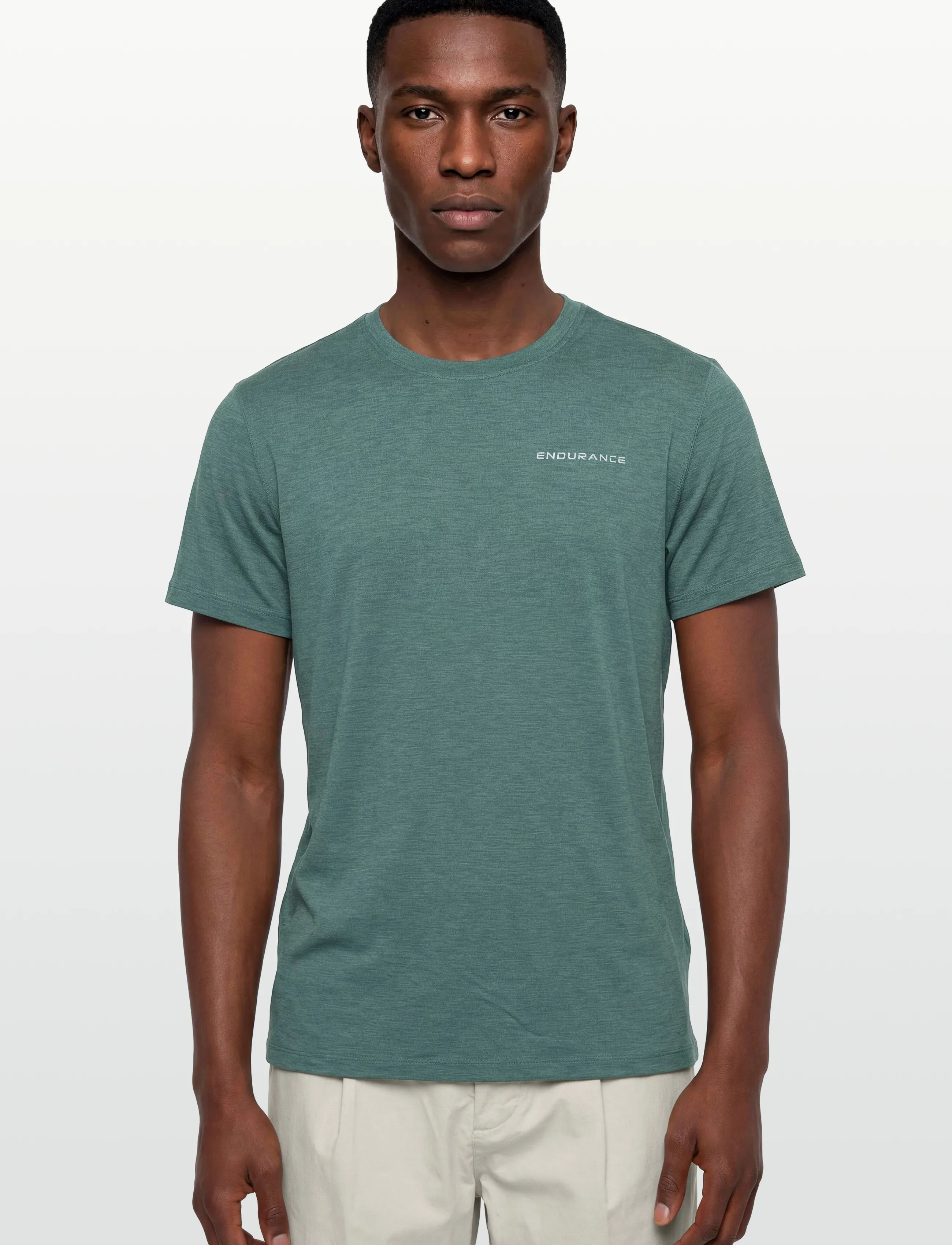 Endurance - Abdon M Melange S/S Tee - alussärgid ja t-särgid - silver pine - 3