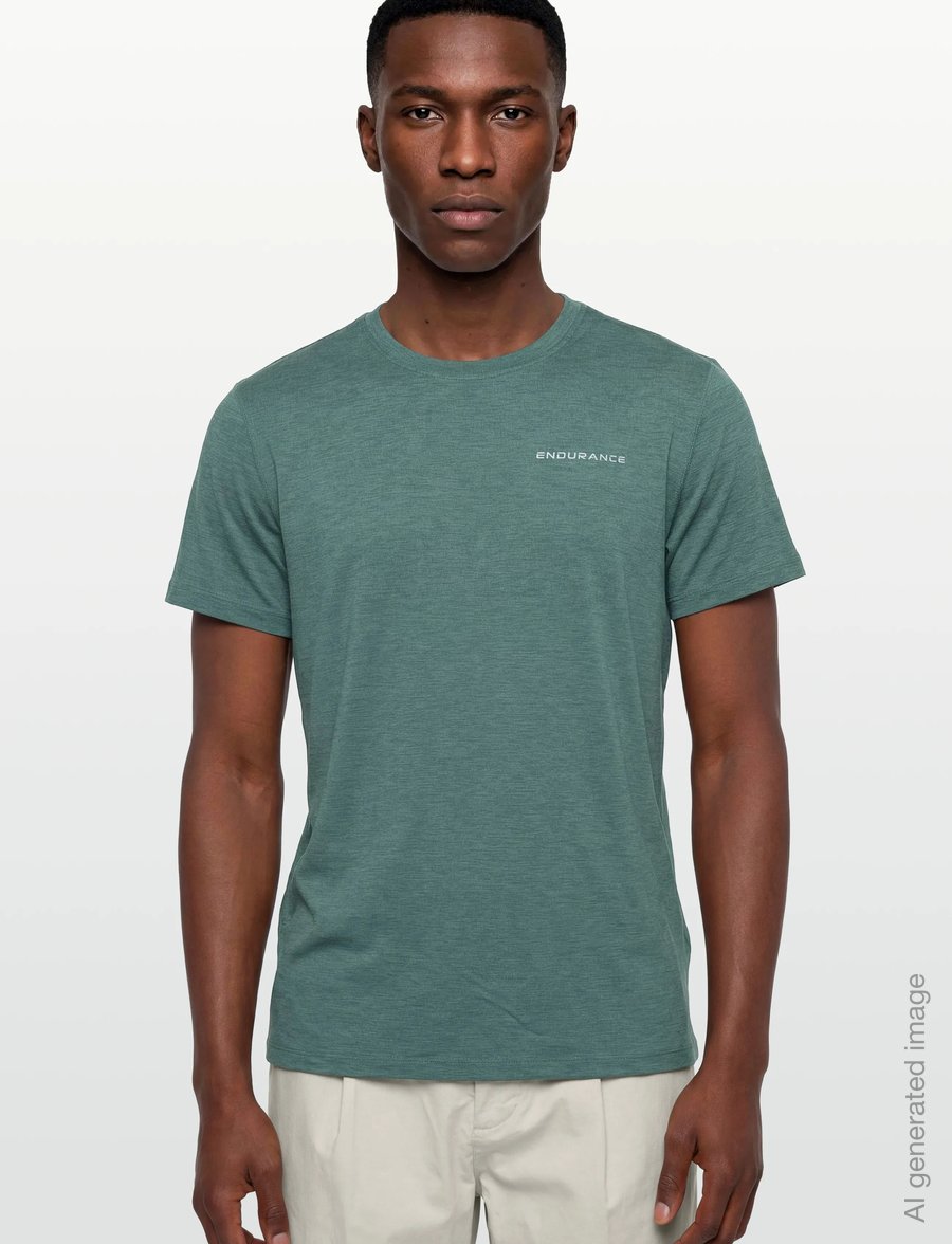 Endurance - Abdon M Melange S/S Tee - oberteile & t-shirts - silver pine - 3